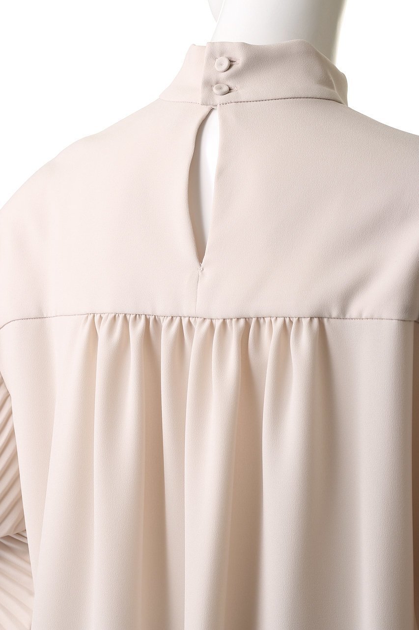 【ヒューエルミュージアム/hueLe Museum】の【hLM】プリーツ袖ブラウス 人気、トレンドファッション・服の通販 founy(ファニー) 　ファッション　Fashion　レディースファッション　Fashion for Women　トップス・カットソー　Cut & Sew Tops　シャツ・ブラウス・オフィスカジュアル　Elegant Blouses & Button-Ups　エアリー　Airy Texture　スリーブ　Sleeve, Long Sleeve / Short Sleeve　トレンド　Trend, Trending Now　ハイネック　High Neck, Mock Neck　パーティ　Party, Party Style　プリーツ　Pleats, Pleated　リボン　Ribbon, Bow　ロング　Long, Long-Length　エレガント 上品　Elegant　other-7|ID: prp329100004906935 ipo3291000000036740064