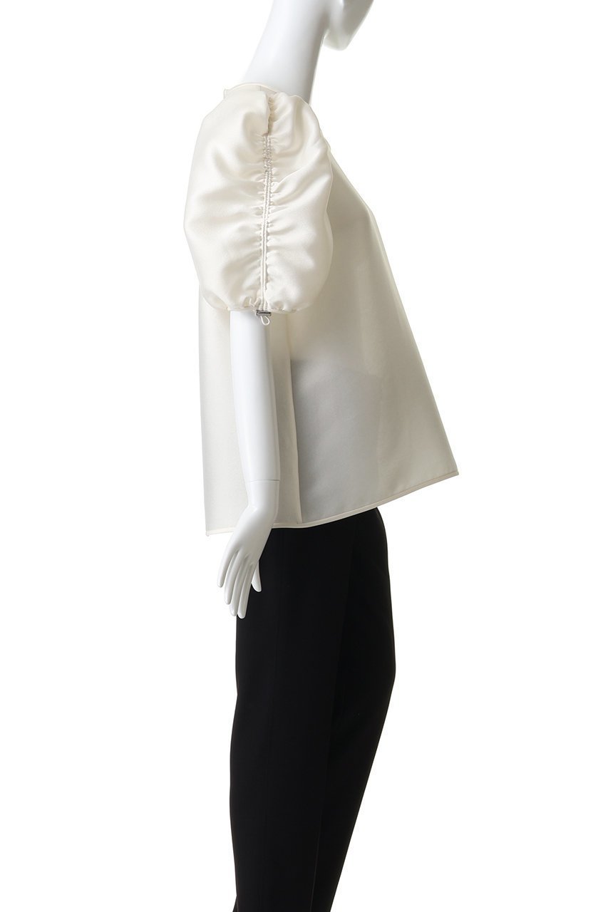 【ジェイドット/j.】のオクタダブルクロス 袖シャーリングブラウス 人気、トレンドファッション・服の通販 founy(ファニー) 　ファッション　Fashion　レディースファッション　Fashion for Women　トップス・カットソー　Cut & Sew Tops　シャツ・ブラウス・オフィスカジュアル　Elegant Blouses & Button-Ups　オケージョン　Occasion Wear　シャーリング　Shirring, Ruched　ショート　Short, Short Length　スリーブ　Sleeve, Long Sleeve / Short Sleeve　パーティ　Party, Party Style　フォルム　Silhouette, Form　other-3|ID: prp329100004906948 ipo3291000000036740263