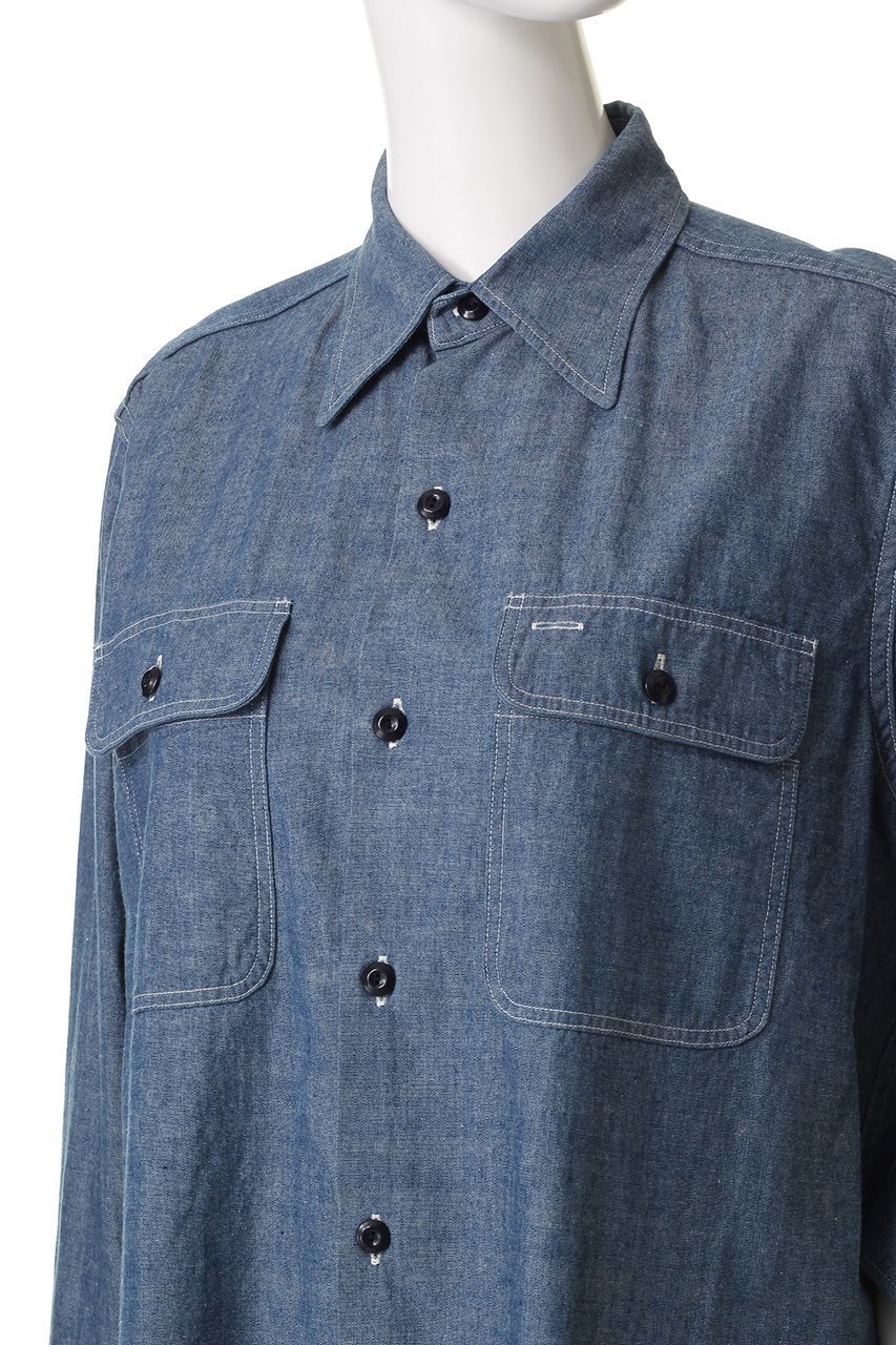 【マディソンブルー/MADISONBLUE】のHAMPTON SHIRT CHAMBRAY(OW) ハンプトン シャンブレーシャツ 人気、トレンドファッション・服の通販 founy(ファニー) 　ファッション　Fashion　レディースファッション　Fashion for Women　トップス・カットソー　Cut & Sew Tops　シャツ・ブラウス・オフィスカジュアル　Elegant Blouses & Button-Ups　シャンブレー　Chambray, Denim-Like Fabric　スリーブ　Sleeve, Long Sleeve / Short Sleeve　パッチ　Patch, Appliqué　フラップ　Flap, Flap Pocket　ポケット　Pocket, Pocket Detail　ロング　Long, Long-Length　ワーク　Workwear, Utility Style　ヴィンテージ　Vintage Style　other-5|ID: prp329100004906955 ipo3291000000036740323