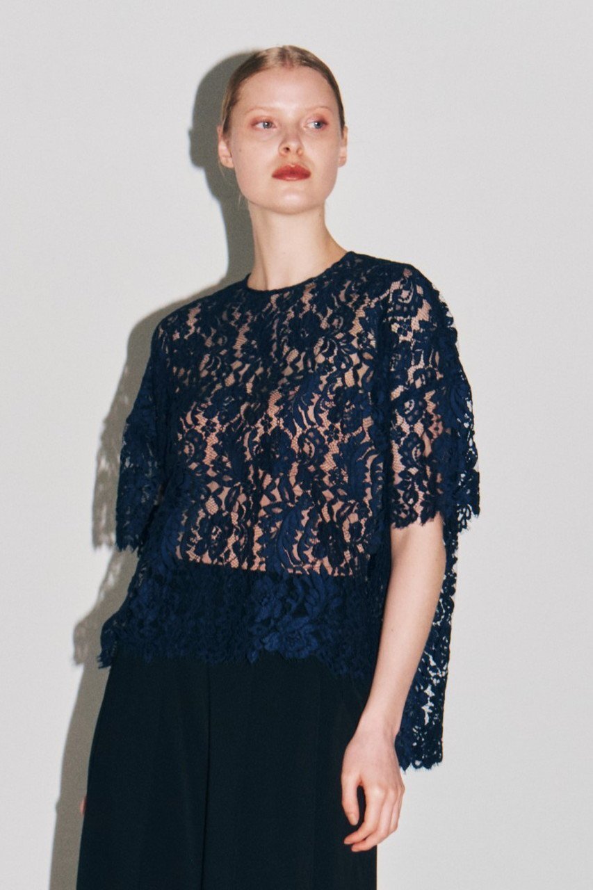 【ルームエイト/Room no.8】の【Room no.8 BLACK】リバーレース ウィズ グログラン トップス 人気、トレンドファッション・服の通販 founy(ファニー) 　ファッション　Fashion　レディースファッション　Fashion for Women　トップス・カットソー　Cut & Sew Tops　シャツ・ブラウス・オフィスカジュアル　Elegant Blouses & Button-Ups　グログラン　Grosgrain, Grosgrain Ribbon　ショート　Short, Short Length　スリーブ　Sleeve, Long Sleeve / Short Sleeve　リラックス　Relax, Relaxed Fit　レース　Lace, Lace Fabric　エレガント 上品　Elegant　other-7|ID: prp329100004906959 ipo3291000000036740383