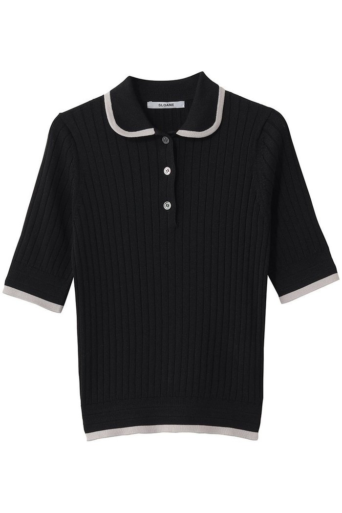 【スローン/SLOANE】の12Gワイドリブ コットン×ポリエステル バイカラー5分袖丸襟ポロ インテリア・キッズ・メンズ・レディースファッション・服の通販 founy(ファニー) https://founy.com/ ファッション Fashion レディースファッション Fashion for Women トップス・カットソー Cut & Sew Tops シャツ・ブラウス・オフィスカジュアル Elegant Blouses & Button-Ups ポロシャツ・きれいめカジュアル Smart-Casual Polo Tops クラシカル Classical, Vintage-Inspired ジャケット Jacket, Outerwear フィット Fit, Slim Fit ポロシャツ Polo Shirt, Collared Tee ワイドリブ Wide Rib, Wide Ribbed Knit |ID: prp329100004906960 ipo3291000000036740384
