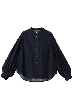 【マッキントッシュ/MACKINTOSH】のTHORNHILL ボリュームスリーブノーカラーデニムシャツ 人気、トレンドファッション・服の通販 founy(ファニー) ファッション Fashion レディースファッション Fashion for Women トップス・カットソー Cut & Sew Tops シャツ・ブラウス・オフィスカジュアル Elegant Blouses & Button-Ups ボリューム袖・フリルスリーブブラウス Voluminous & Ruffle Sleeves / Puffy Sleeve Tops スリーブ Sleeve, Long Sleeve / Short Sleeve フロント Front, Front Design メタリック Metallic, Shiny Finish モダン Modern, Contemporary ロング Long, Long-Length |ID:prp329100004906961