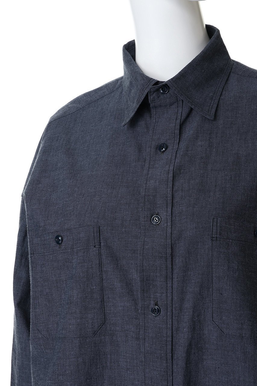 【ティッカ/TICCA】の【UNISEX】ニアデニムWポケットスクエアビッグシャツ 人気、トレンドファッション・服の通販 founy(ファニー) 　ファッション　Fashion　レディースファッション　Fashion for Women　トップス・カットソー　Cut & Sew Tops　シャツ・ブラウス・オフィスカジュアル　Elegant Blouses & Button-Ups　ユニセックス　Unisex, Genderless　スリット　Slit, Slit Detail　スリーブ　Sleeve, Long Sleeve / Short Sleeve　ダブル　Double, Double-Breasted　デニム　Denim, Jeans Material　ポケット　Pocket, Pocket Detail　ロング　Long, Long-Length　other-5|ID: prp329100004906962 ipo3291000000036740402