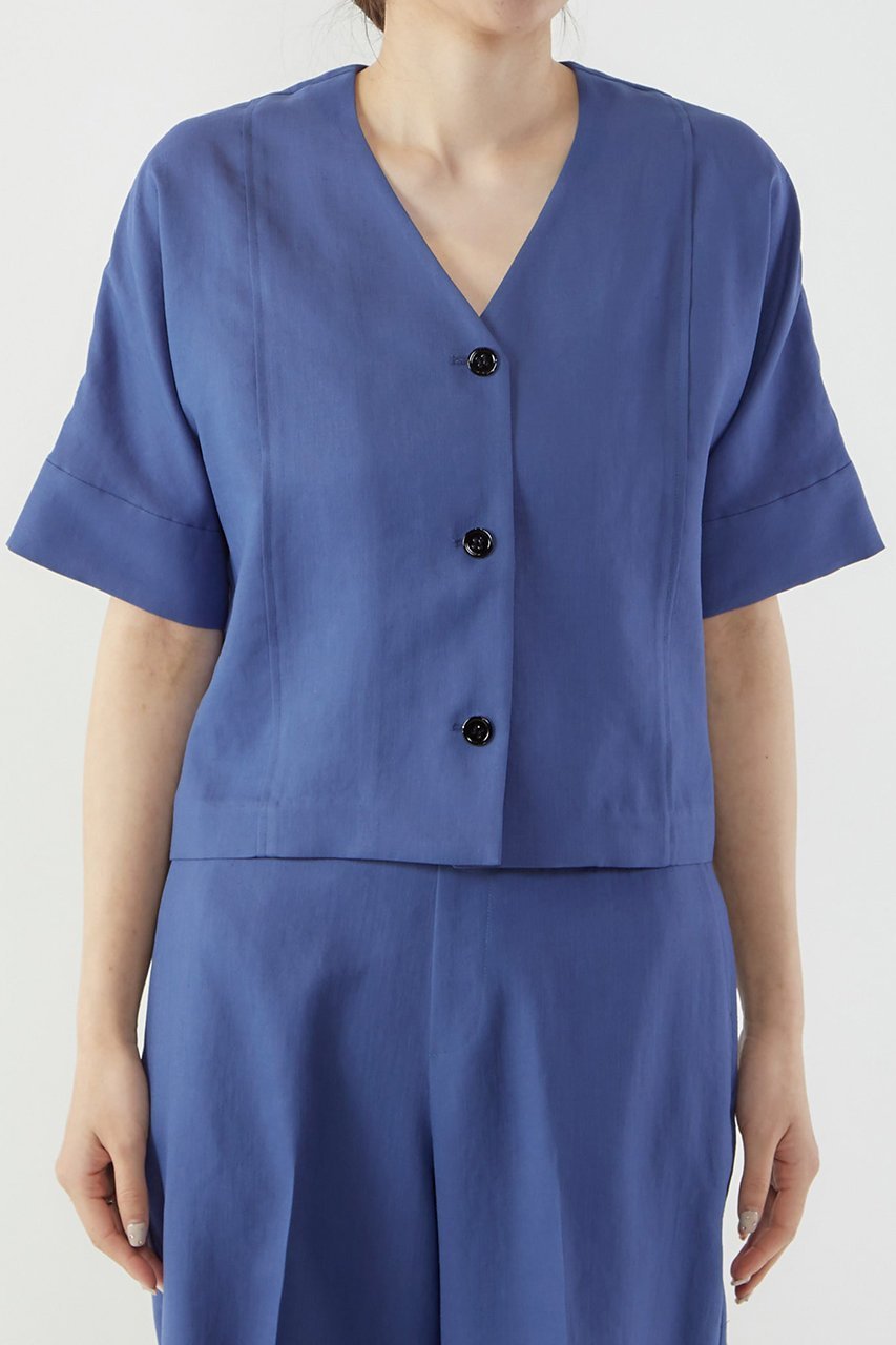 【マルティニーク/martinique】の2WAYクロップドブラウス 人気、トレンドファッション・服の通販 founy(ファニー) 　ファッション　Fashion　レディースファッション　Fashion for Women　トップス・カットソー　Cut & Sew Tops　シャツ・ブラウス・オフィスカジュアル　Elegant Blouses & Button-Ups　おすすめ　Recommended / Our Picks　ショート　Short, Short Length　シンプル　Simple, Minimal　ジャケット　Jacket, Outerwear　スリーブ　Sleeve, Long Sleeve / Short Sleeve　セットアップ　Set-Up, Coordinated Outfit　デニム　Denim, Jeans Material　フロント　Front, Front Design　半袖　Short Sleeve, Half Sleeve　定番　Standard, Basic Item　other-4|ID: prp329100004906964 ipo3291000000036740418