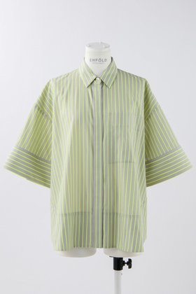 【エンフォルド/ENFOLD】のNeon Stripe 立体5分袖 SH/シャツ 人気、トレンドファッション・服の通販 founy(ファニー) ファッション Fashion レディースファッション Fashion for Women トップス・カットソー Cut & Sew Tops シャツ・ブラウス・オフィスカジュアル Elegant Blouses & Button-Ups ショート Short, Short Length スタイリッシュ Stylish, Fashionable ストライプ Stripe, Striped Pattern スリーブ Sleeve, Long Sleeve / Short Sleeve トレンド Trend, Trending Now ネオン Neon, Neon Color |ID:prp329100004906966