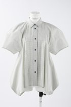 【エンフォルド/ENFOLD】のグラフチェック シルエット SH/シャツ 人気、トレンドファッション・服の通販 founy(ファニー) ファッション Fashion レディースファッション Fashion for Women トップス・カットソー Cut & Sew Tops シャツ・ブラウス・オフィスカジュアル Elegant Blouses & Button-Ups ショート Short, Short Length スリーブ Sleeve, Long Sleeve / Short Sleeve チェック Check, Plaid, Tartan パターン Pattern, Design Print ピーチ Peach, Soft Touch thumbnail オフホワイト|ID: prp329100004906967 ipo3291000000036740536