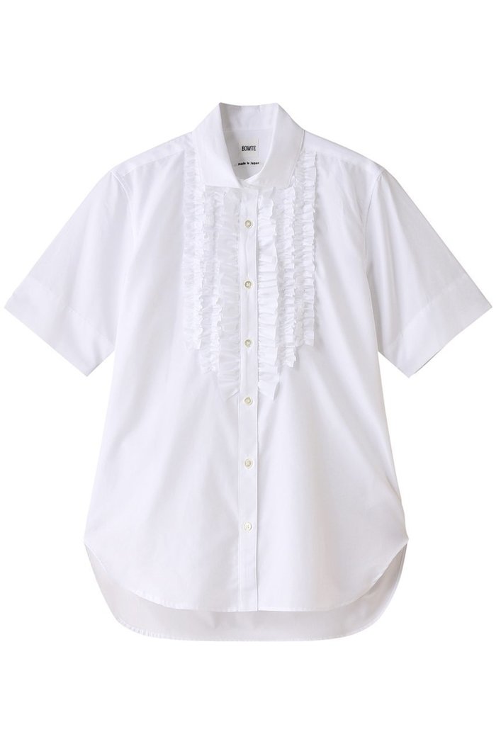 【バウト/BOWTE】のFINX COTTON フリル ドレスシャツ インテリア・キッズ・メンズ・レディースファッション・服の通販 founy(ファウニー) https://founy.com/ ファッション Fashion レディースファッション Fashion for Women トップス・カットソー Cut & Sew Tops シャツ・ブラウス・オフィスカジュアル Elegant Blouses & Button-Ups ワンピース Dresses フォーマル・パーティードレス・結婚式用ドレス Elegant & Casual Dresses ショート Short, Short Length スラックス Slacks, Dress Pants スリーブ Sleeve, Long Sleeve / Short Sleeve ドレス Dress, One-Piece フランス France, French フリル Frill, Ruffle フロント Front, Front Design ボトム Bottoms, Lower Wear メンズ Men's, Menswear レース Lace, Lace Fabric |ID: prp329100004906968 ipo3291000000036740558