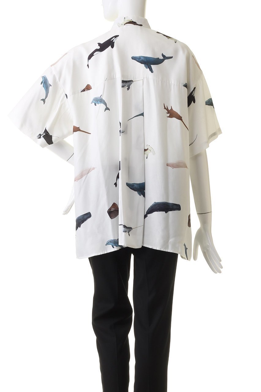 【ナゴンスタンス/nagonstans】のPainting of Sea creatures SH/シャツ 人気、トレンドファッション・服の通販 founy(ファニー) 　ファッション　Fashion　レディースファッション　Fashion for Women　トップス・カットソー　Cut & Sew Tops　シャツ・ブラウス・オフィスカジュアル　Elegant Blouses & Button-Ups　おすすめ　Recommended / Our Picks　アシンメトリー　Asymmetrical Style　ショート　Short, Short Length　スリーブ　Sleeve, Long Sleeve / Short Sleeve　セットアップ　Set-Up, Coordinated Outfit　フロント　Front, Front Design　プリント　Print, Printed Pattern　ポケット　Pocket, Pocket Detail　切替　Switching, Contrast Panel　other-4|ID: prp329100004906978 ipo3291000000036740690