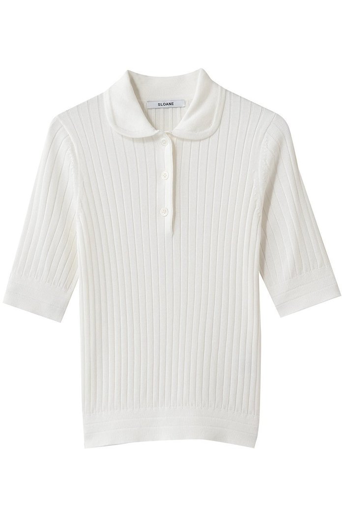 【スローン/SLOANE】の12Gワイドリブ コットン×ポリエステル5分袖丸襟ポロ インテリア・キッズ・メンズ・レディースファッション・服の通販 founy(ファニー) https://founy.com/ ファッション Fashion レディースファッション Fashion for Women トップス・カットソー Cut & Sew Tops シャツ・ブラウス・オフィスカジュアル Elegant Blouses & Button-Ups ポロシャツ・きれいめカジュアル Smart-Casual Polo Tops フィット Fit, Slim Fit ポロシャツ Polo Shirt, Collared Tee ワイドリブ Wide Rib, Wide Ribbed Knit エレガント 上品 Elegant 夏 Summer |ID: prp329100004906980 ipo3291000000036740705