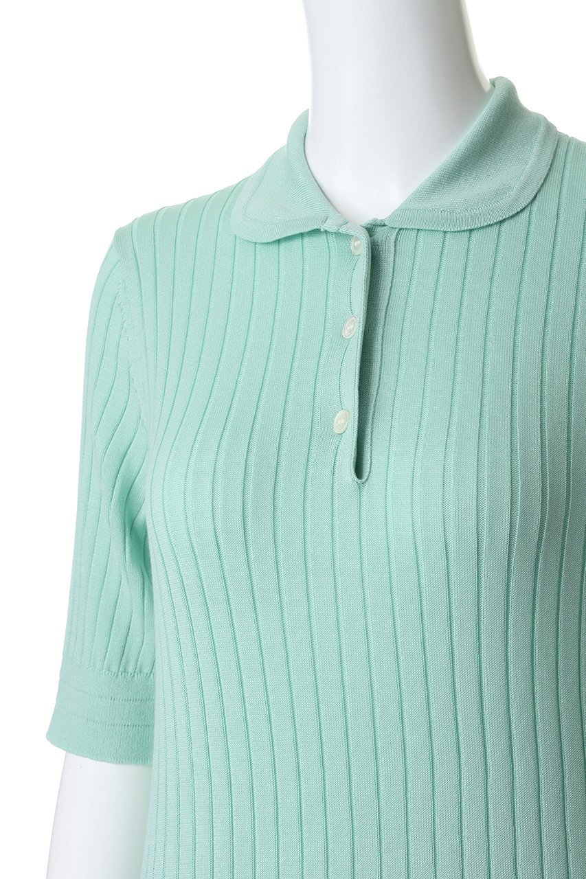 【スローン/SLOANE】の12Gワイドリブ コットン×ポリエステル5分袖丸襟ポロ 人気、トレンドファッション・服の通販 founy(ファニー) 　ファッション　Fashion　レディースファッション　Fashion for Women　トップス・カットソー　Cut & Sew Tops　シャツ・ブラウス・オフィスカジュアル　Elegant Blouses & Button-Ups　ポロシャツ・きれいめカジュアル　Smart-Casual Polo Tops　フィット　Fit, Slim Fit　ポロシャツ　Polo Shirt, Collared Tee　ワイドリブ　Wide Rib, Wide Ribbed Knit　エレガント 上品　Elegant　夏　Summer　other-5|ID: prp329100004906980 ipo3291000000036740713