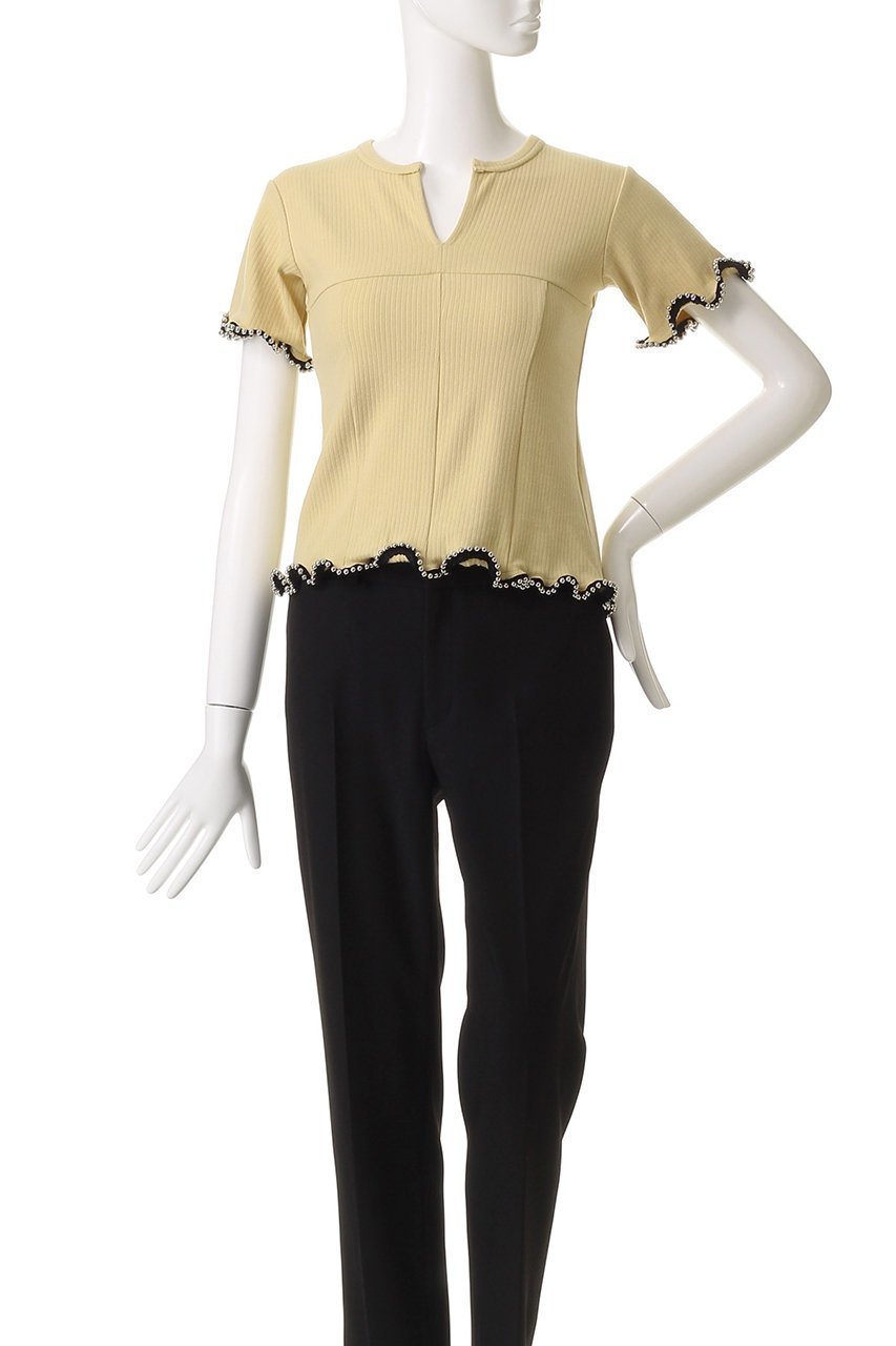 【プランク プロジェクト/PRANK PROJECT】のチェーンヘムトップ / Chain Hem Top 人気、トレンドファッション・服の通販 founy(ファニー) 　ファッション　Fashion　レディースファッション　Fashion for Women　トップス・カットソー　Cut & Sew Tops　シャツ・ブラウス・オフィスカジュアル　Elegant Blouses & Button-Ups　ロングTシャツ・Tシャツ　Longline T-Shirts & Tees　カットソー・ベーシックTシャツ　Cut-and-Sewn Tops / Stretch Tees & Basics　ウェーブ　Wavy Pattern　カッティング　Cutting Detail　ショート　Short, Short Length　スリーブ　Sleeve, Long Sleeve / Short Sleeve　チェーン　Chain, Chain Strap　デニム　Denim, Jeans Material　夏　Summer　other-2|ID: prp329100004906991 ipo3291000000036740892