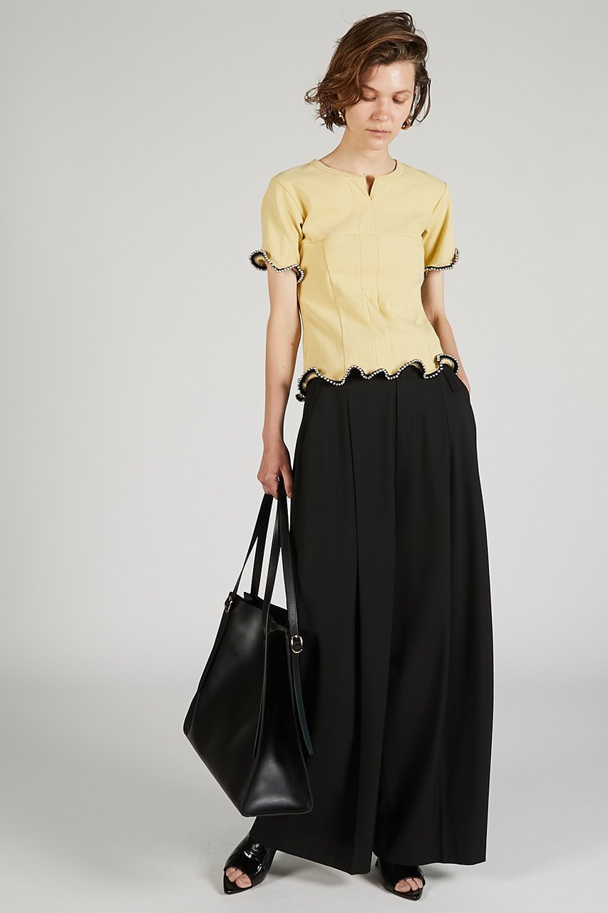 【プランク プロジェクト/PRANK PROJECT】のチェーンヘムトップ / Chain Hem Top 人気、トレンドファッション・服の通販 founy(ファニー) 　ファッション　Fashion　レディースファッション　Fashion for Women　トップス・カットソー　Cut & Sew Tops　シャツ・ブラウス・オフィスカジュアル　Elegant Blouses & Button-Ups　ロングTシャツ・Tシャツ　Longline T-Shirts & Tees　カットソー・ベーシックTシャツ　Cut-and-Sewn Tops / Stretch Tees & Basics　ウェーブ　Wavy Pattern　カッティング　Cutting Detail　ショート　Short, Short Length　スリーブ　Sleeve, Long Sleeve / Short Sleeve　チェーン　Chain, Chain Strap　デニム　Denim, Jeans Material　夏　Summer　other-6|ID: prp329100004906991 ipo3291000000036740896