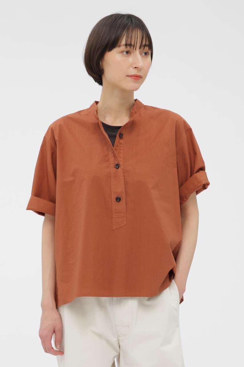 【マーガレットハウエル/MARGARET HOWELL】のCOTTON RAMIE POPLIN SHIRT インテリア・キッズ・メンズ・レディースファッション・服の通販 founy(ファニー) 　ファッション　Fashion　レディースファッション　Fashion for Women　トップス・カットソー　Cut & Sew Tops　シャツ・ブラウス・オフィスカジュアル　Elegant Blouses & Button-Ups　ショート　Short, Short Length　スリーブ　Sleeve, Long Sleeve / Short Sleeve　タイプライター　Typewriter Fabric, Crisp Cotton　ハーフ　Half, Half-Length　フィット　Fit, Slim Fit　リラックス　Relax, Relaxed Fit　新作・新入荷　New Arrivals / New In　オレンジ|ID: prp329100004907002 ipo3291000000036740999
