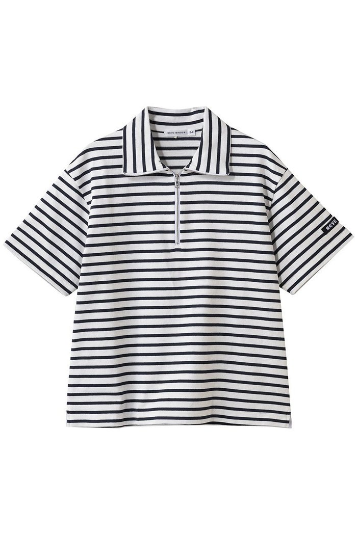 【サイ サイベーシックス/Scye SCYE BASICS】の【UNISEX】【SCYE BASICS】Cotton Striped ハーフ ジップ Tシャツ インテリア・キッズ・メンズ・レディースファッション・服の通販 founy(ファニー) https://founy.com/ ファッション Fashion レディースファッション Fashion for Women トップス・カットソー Cut & Sew Tops シャツ・ブラウス・オフィスカジュアル Elegant Blouses & Button-Ups ロングTシャツ・Tシャツ Longline T-Shirts & Tees カットソー・ベーシックTシャツ Cut-and-Sewn Tops / Stretch Tees & Basics ユニセックス Unisex, Genderless ジップ Zip, Zipper ストライプ Stripe, Striped Pattern スリーブ Sleeve, Long Sleeve / Short Sleeve センター Center, Center Line デニム Denim, Jeans Material ハーフ Half, Half-Length ロング Long, Long-Length エレガント 上品 Elegant |ID: prp329100004907020 ipo3291000000036741167