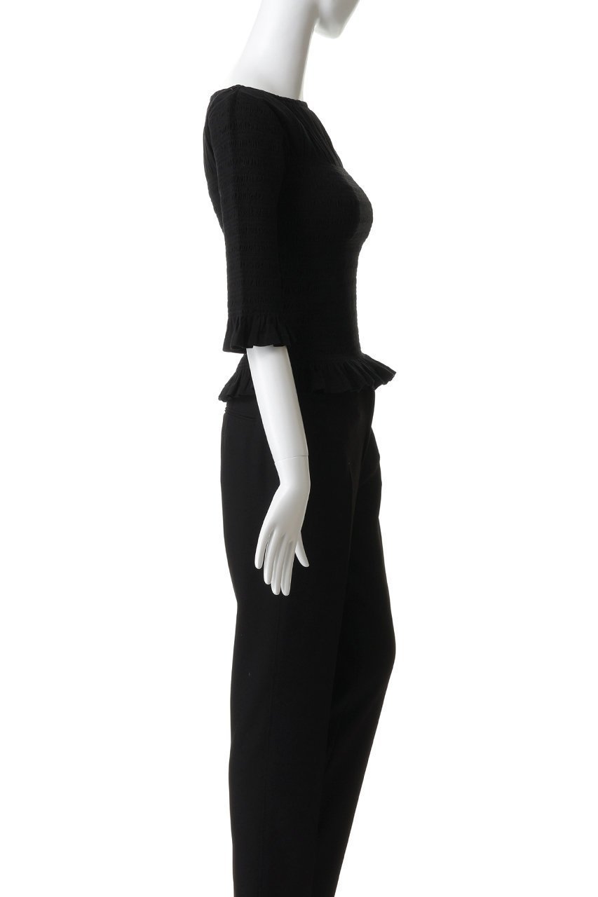 【マーレット/MERLETTE】のAPOLLINE コットンジャージー ハンドスモッキングフリルカットソー 人気、トレンドファッション・服の通販 founy(ファニー) 　ファッション　Fashion　レディースファッション　Fashion for Women　トップス・カットソー　Cut & Sew Tops　シャツ・ブラウス・オフィスカジュアル　Elegant Blouses & Button-Ups　ロングTシャツ・Tシャツ　Longline T-Shirts & Tees　カットソー・ベーシックTシャツ　Cut-and-Sewn Tops / Stretch Tees & Basics　なめらか　Smooth, Silky Texture　カットソー　Cut and Sewn Top　ショート　Short, Short Length　スモッキング　Smocking, Gathered Stitching　スリーブ　Sleeve, Long Sleeve / Short Sleeve　フリル　Frill, Ruffle　other-3|ID: prp329100004907023 ipo3291000000036741195