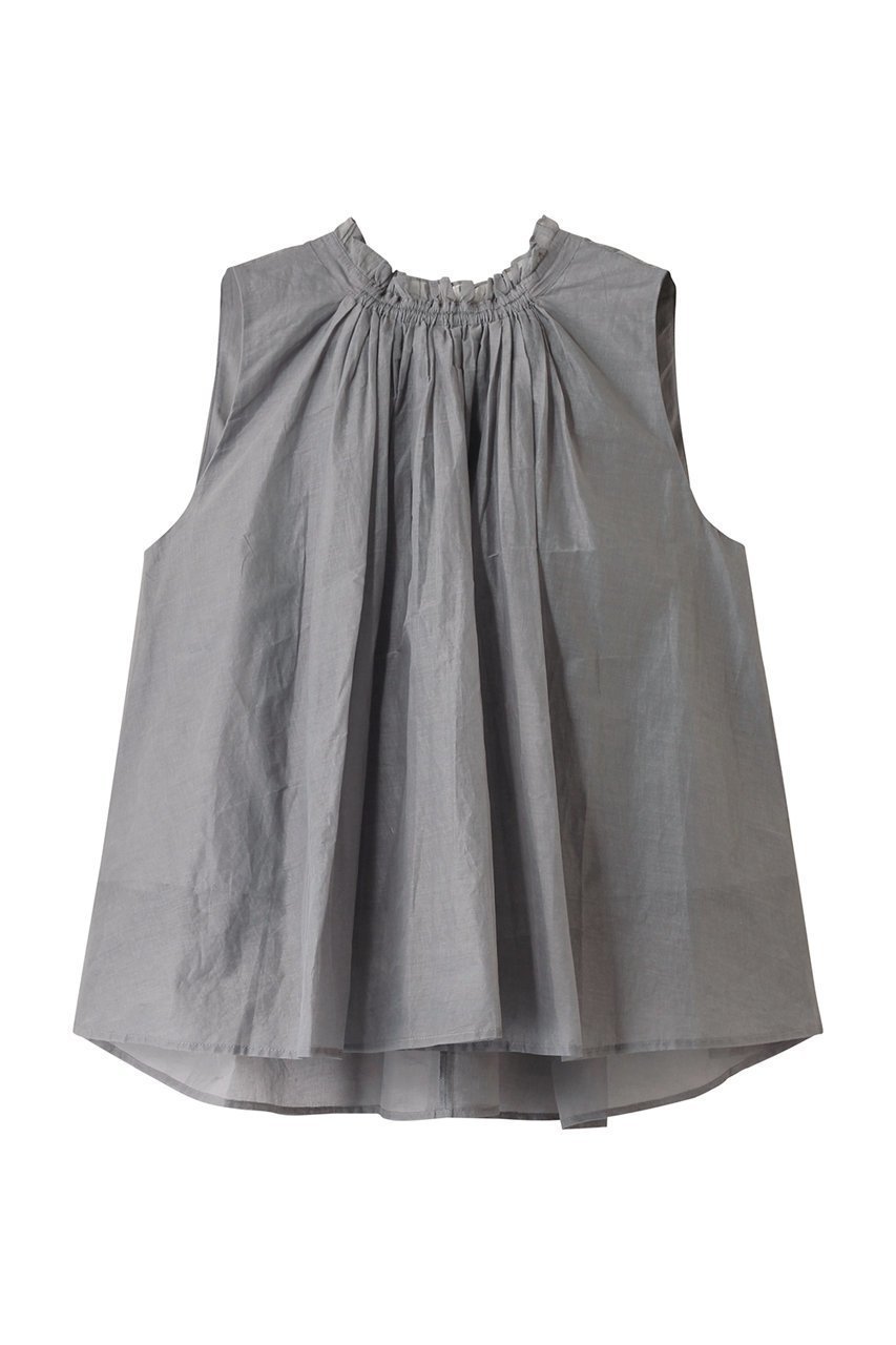 【マリリンムーン/MARILYN MOON】の前後2wayシアースターチドコットンギャザーブラウス インテリア・キッズ・メンズ・レディースファッション・服の通販 founy(ファニー) 　ファッション　Fashion　レディースファッション　Fashion for Women　トップス・カットソー　Cut & Sew Tops　キャミソール&ノースリーブ　Camisoles & Sleeveless Tops　シャツ・ブラウス・オフィスカジュアル　Elegant Blouses & Button-Ups　インド　Indian Textile　ギャザー　Gathered, Ruffled　シアー　Sheer, See-Through　シャーリング　Shirring, Ruched　ノースリーブ　Sleeveless, No-Sleeve　フリル　Frill, Ruffle　フレア　Flare, Flared　モダン　Modern, Contemporary　リゾート　Resort, Vacation Style　リュクス　Luxury, Elegant, High-End, Chic　グレー|ID: prp329100004907034 ipo3291000000036741387