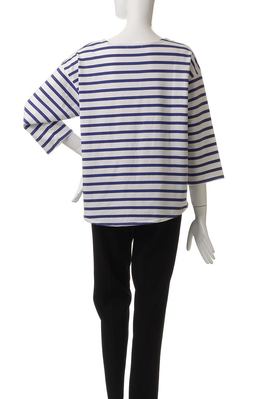 【マイ ウィークネス/MY WEAKNESS】のBasque Shirt 人気、トレンドファッション・服の通販 founy(ファニー) 　ファッション　Fashion　レディースファッション　Fashion for Women　トップス・カットソー　Cut & Sew Tops　シャツ・ブラウス・オフィスカジュアル　Elegant Blouses & Button-Ups　ロングTシャツ・Tシャツ　Longline T-Shirts & Tees　カットソー・ベーシックTシャツ　Cut-and-Sewn Tops / Stretch Tees & Basics　シンプル　Simple, Minimal　スリーブ　Sleeve, Long Sleeve / Short Sleeve　フロント　Front, Front Design　ボーダー　Border, Stripe　ロング　Long, Long-Length　再入荷　Restock / Back in Stock　other-4|ID: prp329100004907056 ipo3291000000036741828