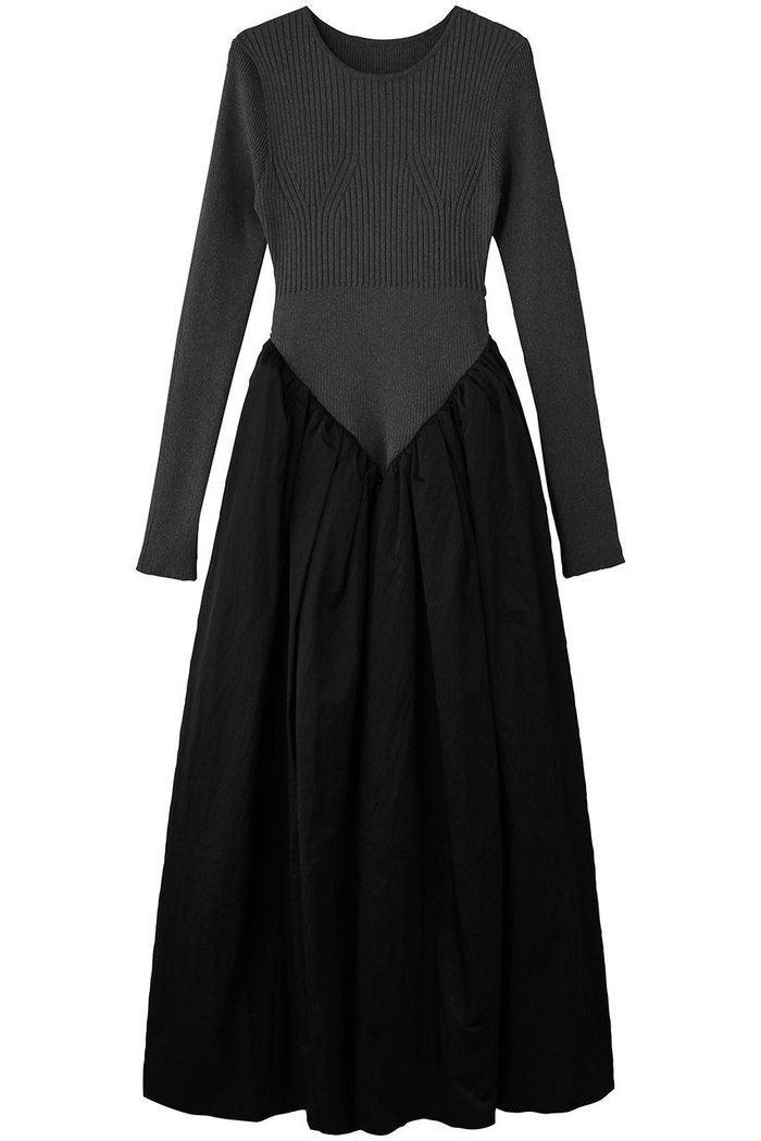 【プランク プロジェクト/PRANK PROJECT】のニットコンビロングドレス / Knit Combination Long Dress インテリア・キッズ・メンズ・レディースファッション・服の通販 founy(ファウニー) https://founy.com/ ファッション Fashion レディースファッション Fashion for Women ワンピース Dresses フォーマル・パーティードレス・結婚式用ドレス Elegant & Casual Dresses チュニック Tunic Tops & Dresses コンビ Combo, Combination Style タフタ Taffeta, Structured Fabric チュニック Tunic, Long Top ドレス Dress, One-Piece フィット Fit, Slim Fit フォルム Silhouette, Form ロング Long, Long-Length |ID: prp329100004907074 ipo3291000000036742030