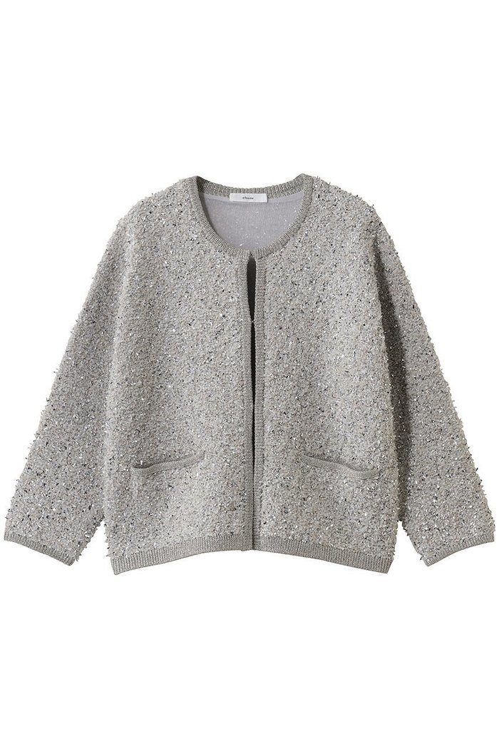 【エブール/ebure】のブライトヤーンジャカード クルーネックニットカーディガン インテリア・キッズ・メンズ・レディースファッション・服の通販 founy(ファニー) https://founy.com/ ファッション Fashion レディースファッション Fashion for Women トップス・カットソー Cut & Sew Tops ニット Knit Tops & Sweaters カーディガン・羽織り Layered Style Cardigans カーディガン Cardigan, Knitwear ジャカード／ジャガード Jacquard, Woven Pattern ツイード Twill, Twill Weave デニム Denim, Jeans Material バランス Balance, Style Balance ボトム Bottoms, Lower Wear リラックス Relax, Relaxed Fit |ID: prp329100004907118 ipo3291000000036742733