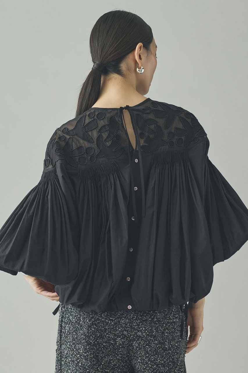 【カレンソロジー/Curensology】のバードシシュウブラウス 人気、トレンドファッション・服の通販 founy(ファニー) 　ファッション　Fashion　レディースファッション　Fashion for Women　トップス・カットソー　Cut & Sew Tops　シャツ・ブラウス・オフィスカジュアル　Elegant Blouses & Button-Ups　インド　Indian Textile　オーガンジー　Organza Fabric　ショート　Short, Short Length　シルク　Silk, 100% Silk　スリーブ　Sleeve, Long Sleeve / Short Sleeve　ハンド　Hand, Handmade　バランス　Balance, Style Balance　リボン　Ribbon, Bow　エレガント 上品　Elegant　other-4|ID: prp329100004907128 ipo3291000000036742819