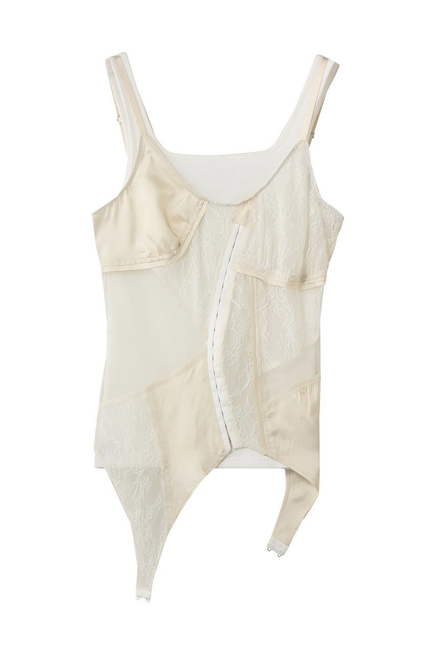 【プランク プロジェクト/PRANK PROJECT】のランジェリーコラージュトップ インテリア・キッズ・メンズ・レディースファッション・服の通販 founy(ファニー) 　ファッション　Fashion　レディースファッション　Fashion for Women　下着・ランジェリー　Lingerie & Intimates　その他ランジェリー・インナーアイテム　Other Lingerie / Intimates　トップス・カットソー　Cut & Sew Tops　インナー　Innerwear　サテン　Satin, Glossy Fabric　ジャケット　Jacket, Outerwear　スリーブ　Sleeve, Long Sleeve / Short Sleeve　タンク　Tank Top, Sleeveless Top　チュール　Tulip, Tulip Motif　テレコ　Ribbed, Rib Stitch　ボトム　Bottoms, Lower Wear　マニッシュ　Mannish, Boyish　ランジェリー　Lingerie, Intimate Wear　レース　Lace, Lace Fabric　ロング　Long, Long-Length　IVR(アイボリー)|ID: prp329100004907134 ipo3291000000036742886