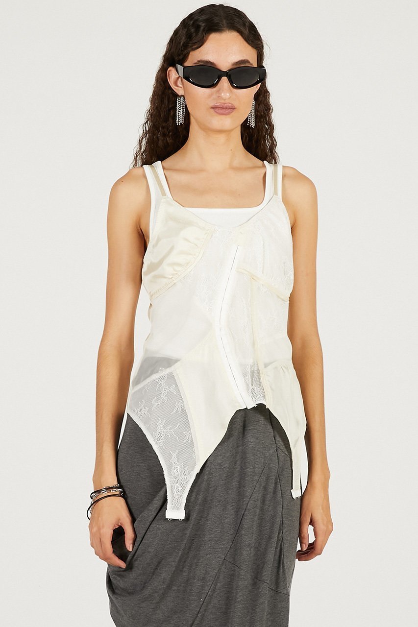 【プランク プロジェクト/PRANK PROJECT】のランジェリーコラージュトップ 人気、トレンドファッション・服の通販 founy(ファニー) 　ファッション　Fashion　レディースファッション　Fashion for Women　下着・ランジェリー　Lingerie & Intimates　その他ランジェリー・インナーアイテム　Other Lingerie / Intimates　トップス・カットソー　Cut & Sew Tops　インナー　Innerwear　サテン　Satin, Glossy Fabric　ジャケット　Jacket, Outerwear　スリーブ　Sleeve, Long Sleeve / Short Sleeve　タンク　Tank Top, Sleeveless Top　チュール　Tulip, Tulip Motif　テレコ　Ribbed, Rib Stitch　ボトム　Bottoms, Lower Wear　マニッシュ　Mannish, Boyish　ランジェリー　Lingerie, Intimate Wear　レース　Lace, Lace Fabric　ロング　Long, Long-Length　other-8|ID: prp329100004907134 ipo3291000000036742895