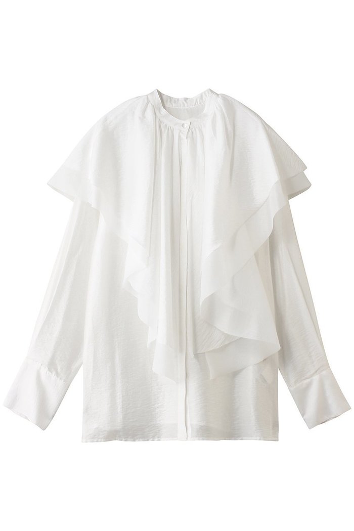 【プランク プロジェクト/PRANK PROJECT】のボリュームラッフル2WAYトップ インテリア・キッズ・メンズ・レディースファッション・服の通販 founy(ファニー) https://founy.com/ ファッション Fashion レディースファッション Fashion for Women トップス・カットソー Cut & Sew Tops シャツ・ブラウス・オフィスカジュアル Elegant Blouses & Button-Ups ロングTシャツ・Tシャツ Longline T-Shirts & Tees カットソー・ベーシックTシャツ Cut-and-Sewn Tops / Stretch Tees & Basics シアー Sheer, See-Through シルク Silk, 100% Silk ジャケット Jacket, Outerwear スリーブ Sleeve, Long Sleeve / Short Sleeve タイトスカート Pencil Skirt, Tight Skirt デニム Denim, Jeans Material バランス Balance, Style Balance フォルム Silhouette, Form フリル Frill, Ruffle ロング Long, Long-Length |ID: prp329100004907136 ipo3291000000036742897