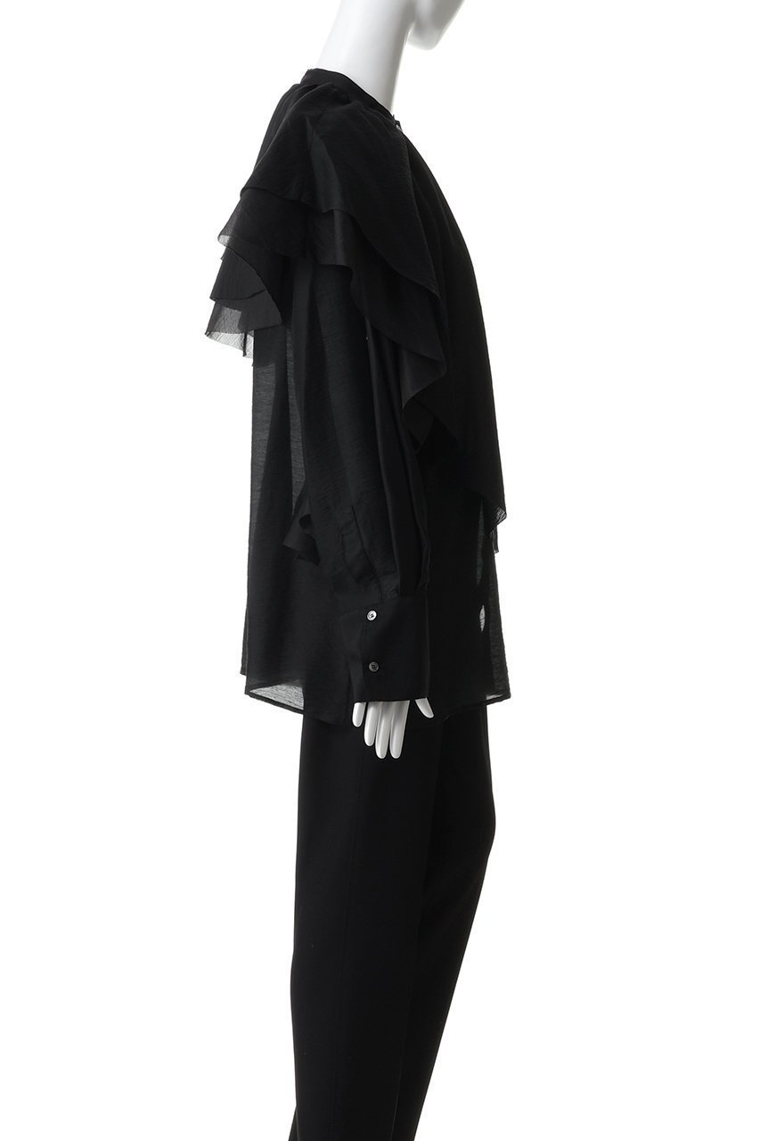 【プランク プロジェクト/PRANK PROJECT】のボリュームラッフル2WAYトップ 人気、トレンドファッション・服の通販 founy(ファニー) 　ファッション　Fashion　レディースファッション　Fashion for Women　トップス・カットソー　Cut & Sew Tops　シャツ・ブラウス・オフィスカジュアル　Elegant Blouses & Button-Ups　ロングTシャツ・Tシャツ　Longline T-Shirts & Tees　カットソー・ベーシックTシャツ　Cut-and-Sewn Tops / Stretch Tees & Basics　シアー　Sheer, See-Through　シルク　Silk, 100% Silk　ジャケット　Jacket, Outerwear　スリーブ　Sleeve, Long Sleeve / Short Sleeve　タイトスカート　Pencil Skirt, Tight Skirt　デニム　Denim, Jeans Material　バランス　Balance, Style Balance　フォルム　Silhouette, Form　フリル　Frill, Ruffle　ロング　Long, Long-Length　other-3|ID: prp329100004907136 ipo3291000000036742902