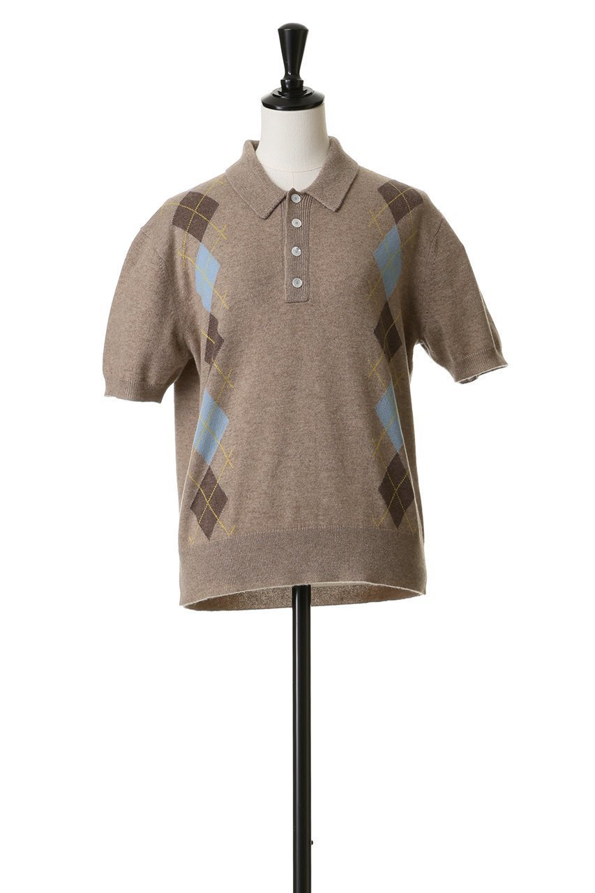 【ブラミンク/BLAMINK】のアーガイルショートスリーブニット 人気、トレンドファッション・服の通販 founy(ファニー) 　ファッション　Fashion　レディースファッション　Fashion for Women　トップス・カットソー　Cut & Sew Tops　ニット　Knit Tops & Sweaters　カジュアルプルオーバー・ニットトップス　Pullovers & Knit Tops / Casual Pullovers　クラシカル　Classical, Vintage-Inspired　バランス　Balance, Style Balance　モダン　Modern, Contemporary　エレガント 上品　Elegant　other-2|ID: prp329100004907162 ipo3291000000036743114