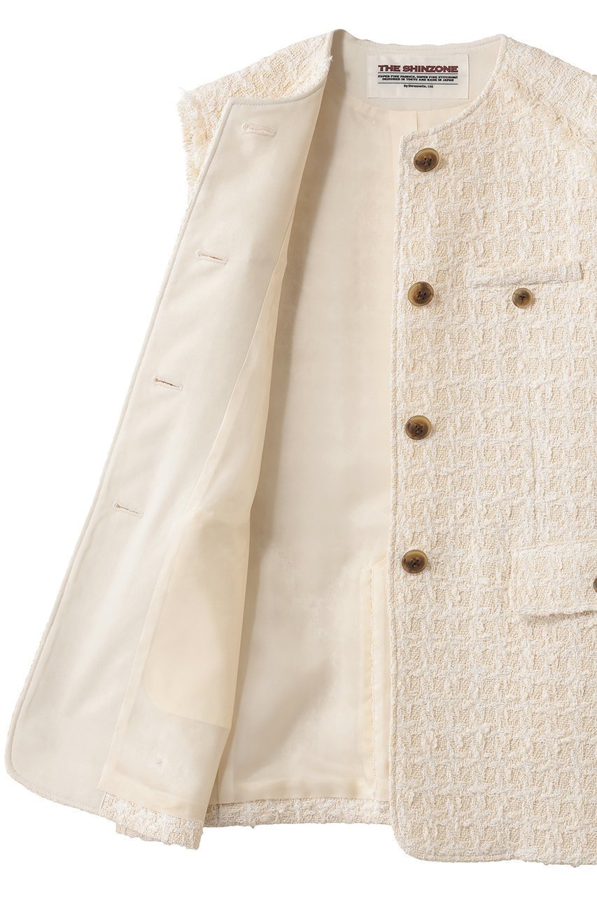 【シンゾーン/Shinzone】のツイードジレ 人気、トレンドファッション・服の通販 founy(ファニー) 　ファッション　Fashion　レディースファッション　Fashion for Women　アウター　Coat / Outerwear Collection　レディースジャケット・軽アウター　Jackets　ジャケット　Jacket, Outerwear　ツイード　Twill, Twill Weave　ベスト　Vest, Waistcoat　ポケット　Pocket, Pocket Detail　エレガント 上品　Elegant　切替　Switching, Contrast Panel　other-7|ID: prp329100004907178 ipo3291000000036743341