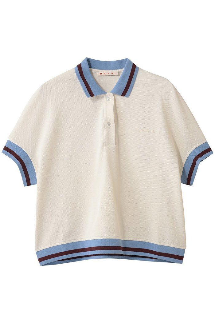 【マルニ/MARNI】の半袖ポロシャツ インテリア・キッズ・メンズ・レディースファッション・服の通販 founy(ファニー) https://founy.com/ ファッション Fashion レディースファッション Fashion for Women トップス・カットソー Cut & Sew Tops シャツ・ブラウス・オフィスカジュアル Elegant Blouses & Button-Ups ポロシャツ・きれいめカジュアル Smart-Casual Polo Tops ストライプ Stripe, Striped Pattern スリーブ Sleeve, Long Sleeve / Short Sleeve トレンド Trend, Trending Now ハーフ Half, Half-Length ポロシャツ Polo Shirt, Collared Tee ワイド Wide, Wide Fit 半袖 Short Sleeve, Half Sleeve |ID: prp329100004907181 ipo3291000000036743416