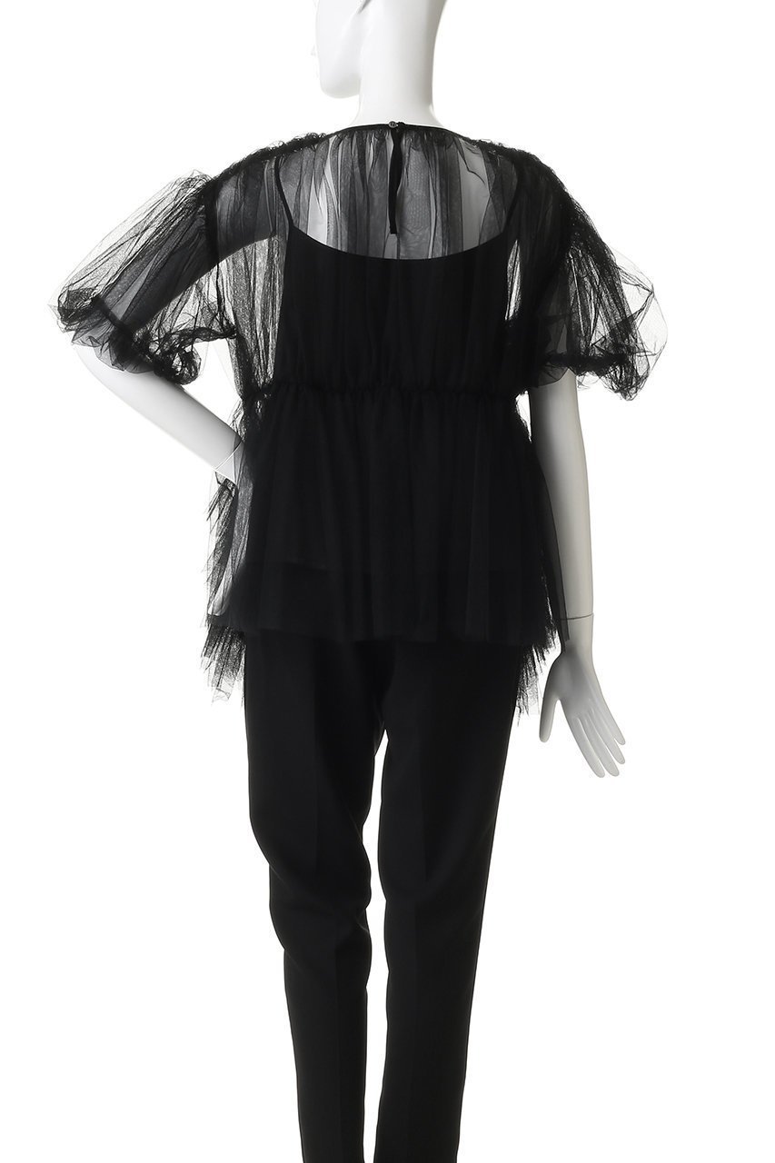【チカ キサダ/CHIKA KISADA】のエアリー チュール ブラウス 人気、トレンドファッション・服の通販 founy(ファニー) 　ファッション　Fashion　レディースファッション　Fashion for Women　トップス・カットソー　Cut & Sew Tops　シャツ・ブラウス・オフィスカジュアル　Elegant Blouses & Button-Ups　エアリー　Airy Texture　ショート　Short, Short Length　スリーブ　Sleeve, Long Sleeve / Short Sleeve　チュール　Tulip, Tulip Motif　モダン　Modern, Contemporary　other-4|ID: prp329100004907191 ipo3291000000036743590