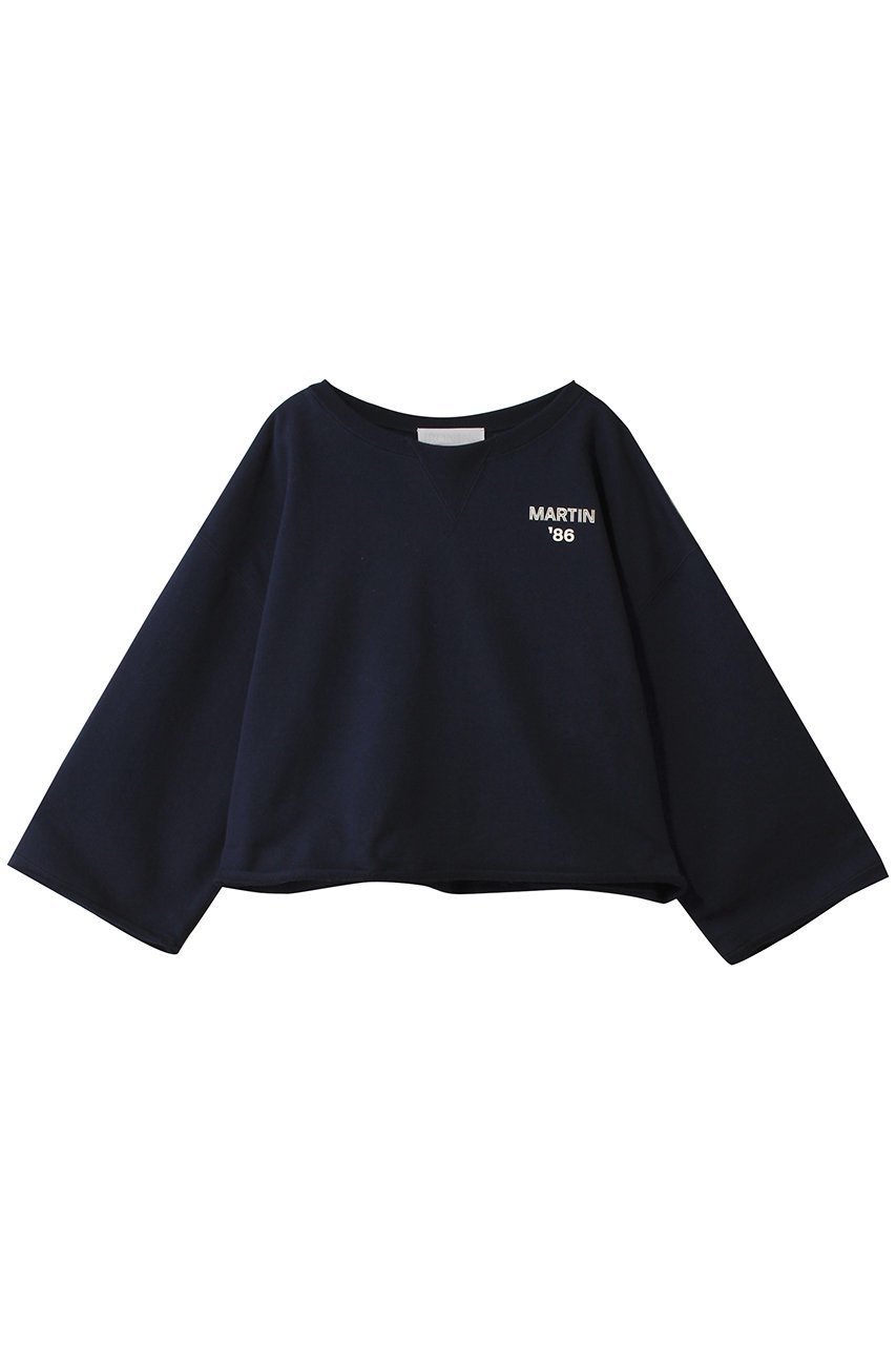 【プルミエ アロンディスモン/1er Arrondissement】の【IRONING】ロゴスウェットショートプルオーバー インテリア・キッズ・メンズ・レディースファッション・服の通販 founy(ファニー) 　ファッション　Fashion　レディースファッション　Fashion for Women　トップス・カットソー　Cut & Sew Tops　シャツ・ブラウス・オフィスカジュアル　Elegant Blouses & Button-Ups　レディースパーカー・カジュアルフーディー　Casual Hoodies & Sweatshirts　ロングTシャツ・Tシャツ　Longline T-Shirts & Tees　カジュアルプルオーバー・ニットトップス　Pullovers & Knit Tops / Casual Pullovers　スウェット・クルーネックトップス　Sweatshirts & Crewnecks / Relaxed Fit Sweat Tops　カットソー・ベーシックTシャツ　Cut-and-Sewn Tops / Stretch Tees & Basics　おすすめ　Recommended / Our Picks　ショート　Short, Short Length　バランス　Balance, Style Balance　ネイビー|ID: prp329100004907194 ipo3291000000036743610