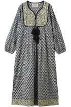 【エスゼット ブロックプリント/SZ Blockprints】のKITTY DRESS REVERSED タッセル付きドレス ネイビー|ID: prp329100004907195 ipo3291000000036743644