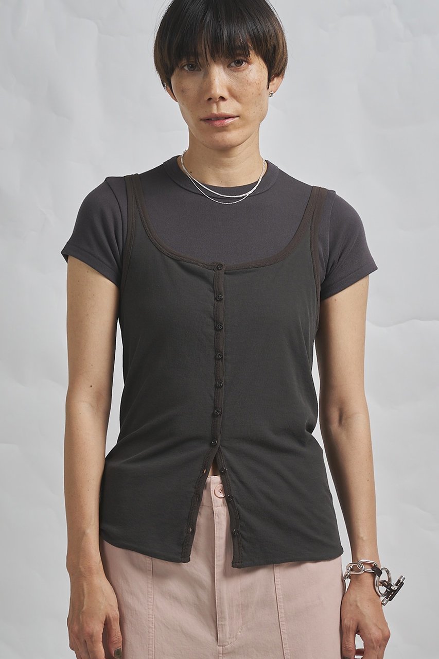 【ウィムガゼット/Whim Gazette】の【GEMINI】マルチwayノースリーブカットソー インテリア・キッズ・メンズ・レディースファッション・服の通販 founy(ファニー) 　ファッション　Fashion　レディースファッション　Fashion for Women　トップス・カットソー　Cut & Sew Tops　キャミソール&ノースリーブ　Camisoles & Sleeveless Tops　シャツ・ブラウス・オフィスカジュアル　Elegant Blouses & Button-Ups　ロングTシャツ・Tシャツ　Longline T-Shirts & Tees　カットソー・ベーシックTシャツ　Cut-and-Sewn Tops / Stretch Tees & Basics　おすすめ　Recommended / Our Picks　インナー　Innerwear　キャミソール　Camisole, Spaghetti Strap Top　タンク　Tank Top, Sleeveless Top　夏　Summer　ブラウン|ID: prp329100004907215 ipo3291000000036743910