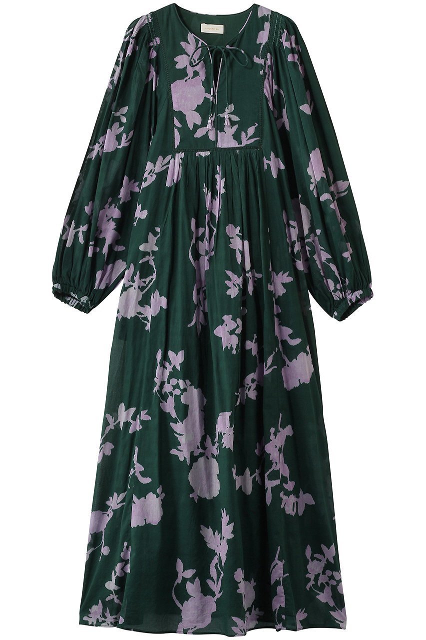 【ヌキテパ/NE QUITTEZ PAS】のCotton Voile Rose Print Hand Smocking ドレス インテリア・キッズ・メンズ・レディースファッション・服の通販 founy(ファニー) 　ファッション　Fashion　レディースファッション　Fashion for Women　ワンピース　Dresses　フォーマル・パーティードレス・結婚式用ドレス　Elegant & Casual Dresses　チュニック　Tunic Tops & Dresses　チュニック　Tunic, Long Top　ドレス　Dress, One-Piece　プリント　Print, Printed Pattern　ロング　Long, Long-Length　ローズ　Rose, Rose Motif　夏　Summer　グリーン|ID: prp329100004907217 ipo3291000000036743924