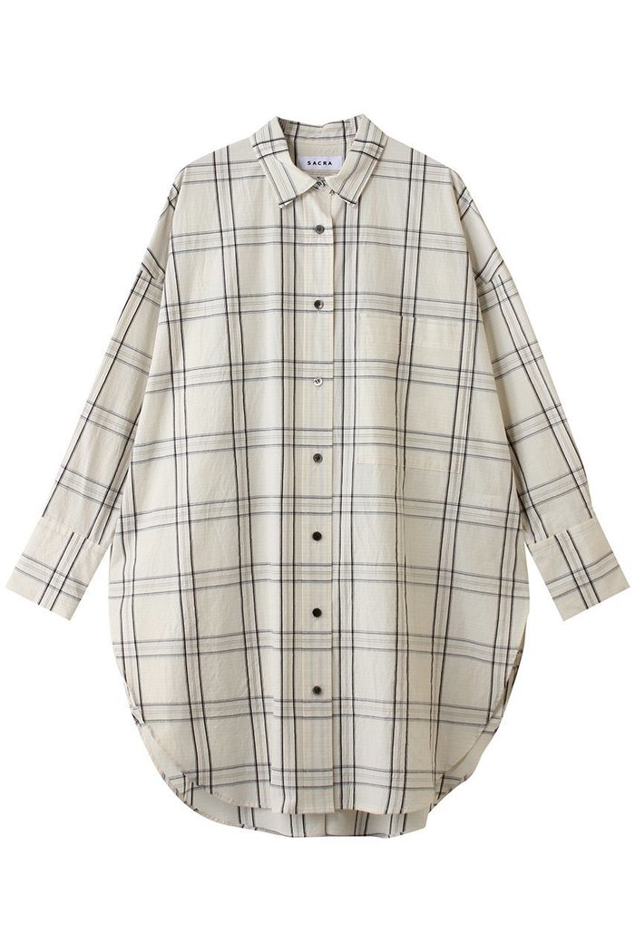 【サクラ/SACRA】のハイカウントコットンプレイドシャツ インテリア・キッズ・メンズ・レディースファッション・服の通販 founy(ファニー) https://founy.com/ ファッション Fashion レディースファッション Fashion for Women トップス・カットソー Cut & Sew Tops シャツ・ブラウス・オフィスカジュアル Elegant Blouses & Button-Ups イタリア Italy スリーブ Sleeve, Long Sleeve / Short Sleeve ロング Long, Long-Length ワイド Wide, Wide Fit ワッシャー Washer, Crinkled Finish |ID: prp329100004907225 ipo3291000000036744034
