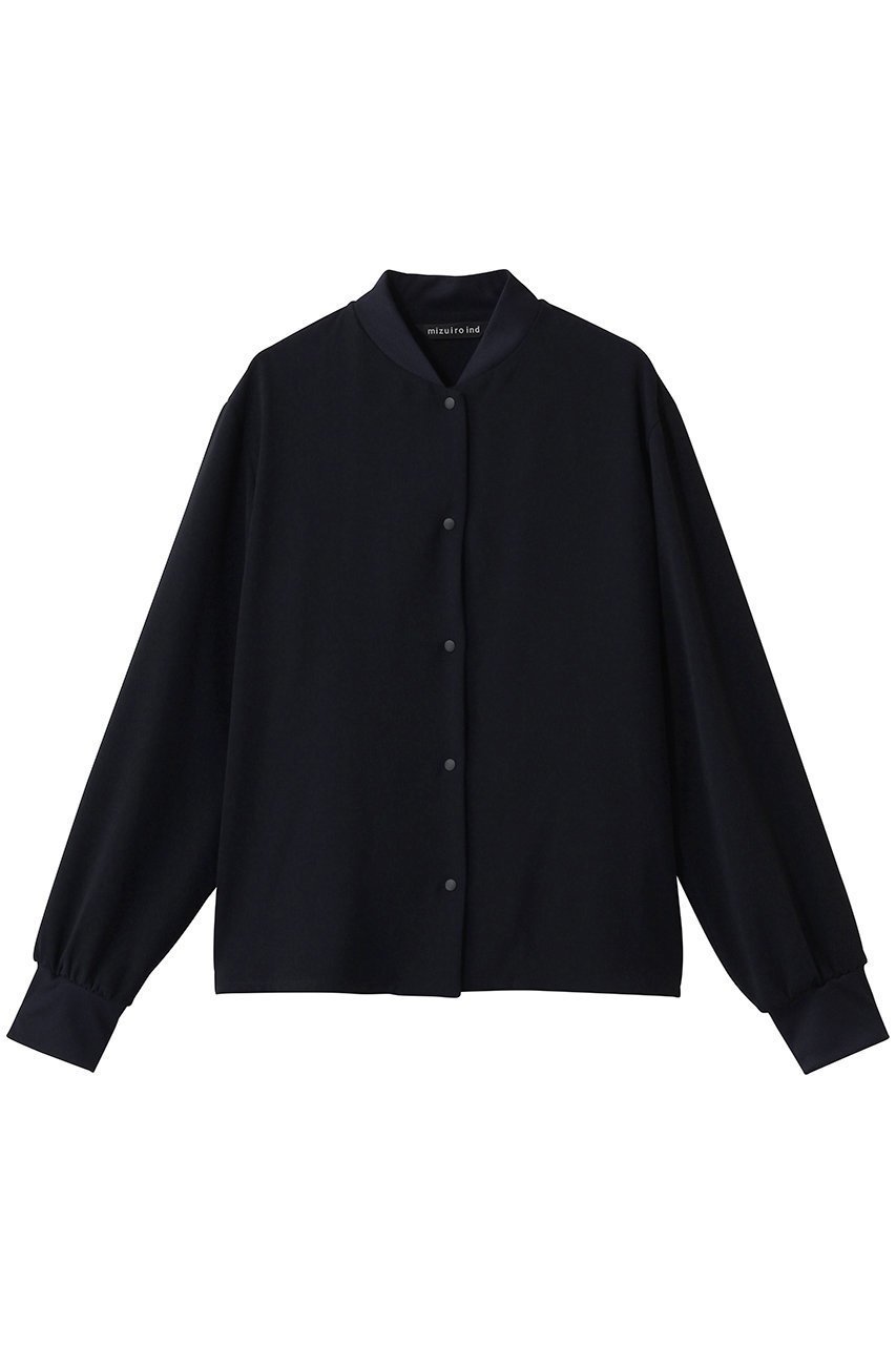 【ミズイロ インド/mizuiro ind】のblouson like shirt シャツ インテリア・キッズ・メンズ・レディースファッション・服の通販 founy(ファニー) 　ファッション　Fashion　レディースファッション　Fashion for Women　アウター　Coat / Outerwear Collection　ブルゾンジャケット・スポーティアウター　Blouson Jackets　トップス・カットソー　Cut & Sew Tops　シャツ・ブラウス・オフィスカジュアル　Elegant Blouses & Button-Ups　おすすめ　Recommended / Our Picks　スポーティ　Sporty, Casual Athletic　スリーブ　Sleeve, Long Sleeve / Short Sleeve　トレンド　Trend, Trending Now　フェミニン　Feminine, Girly　ブルゾン　Blouson, Bomber Jacket　ロング　Long, Long-Length　エレガント 上品　Elegant　navy|ID: prp329100004907231 ipo3291000000036744100