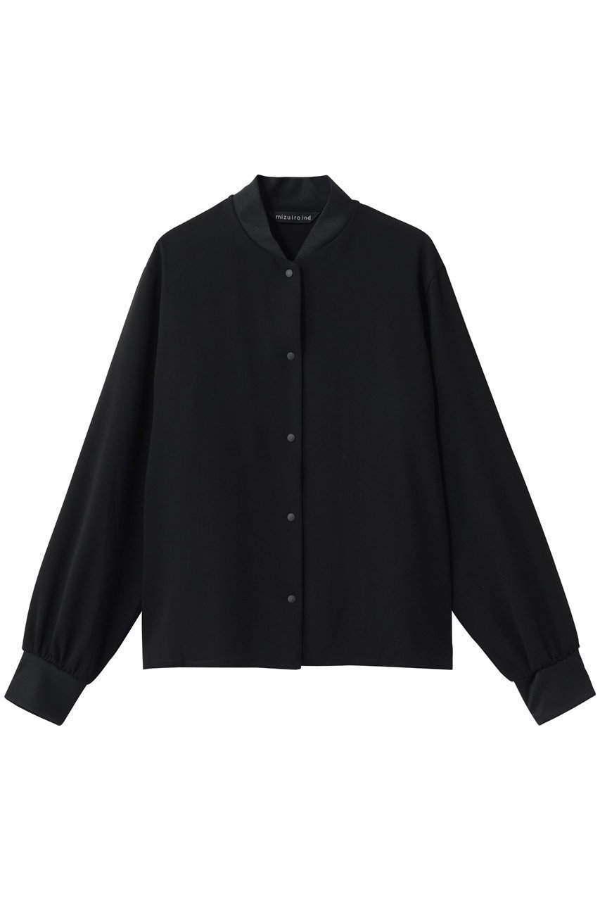 【ミズイロ インド/mizuiro ind】のblouson like shirt シャツ インテリア・キッズ・メンズ・レディースファッション・服の通販 founy(ファニー) 　ファッション　Fashion　レディースファッション　Fashion for Women　アウター　Coat / Outerwear Collection　ブルゾンジャケット・スポーティアウター　Blouson Jackets　トップス・カットソー　Cut & Sew Tops　シャツ・ブラウス・オフィスカジュアル　Elegant Blouses & Button-Ups　おすすめ　Recommended / Our Picks　スポーティ　Sporty, Casual Athletic　スリーブ　Sleeve, Long Sleeve / Short Sleeve　トレンド　Trend, Trending Now　フェミニン　Feminine, Girly　ブルゾン　Blouson, Bomber Jacket　ロング　Long, Long-Length　エレガント 上品　Elegant　black|ID: prp329100004907231 ipo3291000000036744101