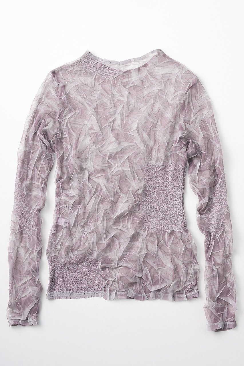 【ミューラル/MURRAL】のCrumpled トップス 人気、トレンドファッション・服の通販 founy(ファニー) 　ファッション　Fashion　レディースファッション　Fashion for Women　トップス・カットソー　Cut & Sew Tops　シャツ・ブラウス・オフィスカジュアル　Elegant Blouses & Button-Ups　スリーブ　Sleeve, Long Sleeve / Short Sleeve　プリント　Print, Printed Pattern　プリーツ　Pleats, Pleated　ランダム　Random, Irregular　リラックス　Relax, Relaxed Fit　ロング　Long, Long-Length　other-2|ID: prp329100004907232 ipo3291000000036744127