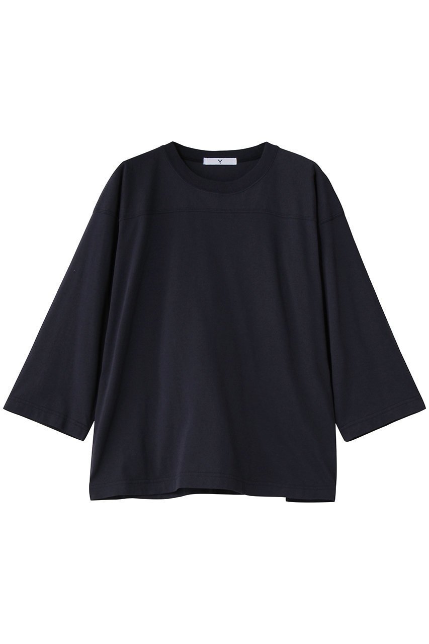 【イレーヴ/YLEVE】の【UNISEX】【Y】ORGANIC COTTON JERSEY フットボール Tシャツ インテリア・キッズ・メンズ・レディースファッション・服の通販 founy(ファニー) 　ファッション　Fashion　レディースファッション　Fashion for Women　トップス・カットソー　Cut & Sew Tops　シャツ・ブラウス・オフィスカジュアル　Elegant Blouses & Button-Ups　ロングTシャツ・Tシャツ　Longline T-Shirts & Tees　カットソー・ベーシックTシャツ　Cut-and-Sewn Tops / Stretch Tees & Basics　ユニセックス　Unisex, Genderless　ウォッシュ　Washed Finish　スリーブ　Sleeve, Long Sleeve / Short Sleeve　ロング　Long, Long-Length　今季　This Season, Current Season　定番　Standard, Basic Item　ネイビー|ID: prp329100004907247 ipo3291000000036744281