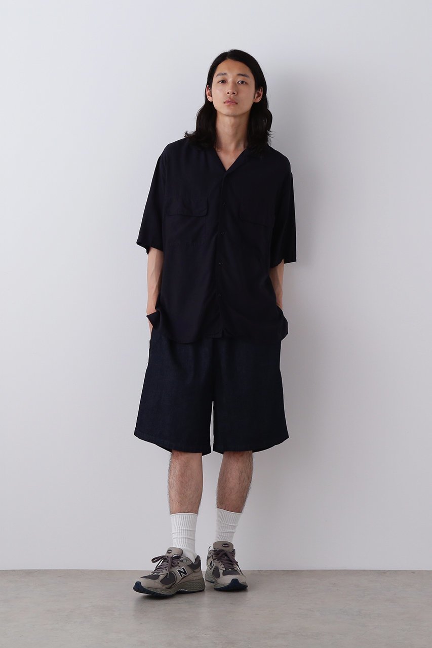 【イレーヴ/YLEVE】の【UNISEX】【Y】TENCEL POPLIN オープン カラー シャツ 人気、トレンドファッション・服の通販 founy(ファニー) 　ファッション　Fashion　レディースファッション　Fashion for Women　トップス・カットソー　Cut & Sew Tops　シャツ・ブラウス・オフィスカジュアル　Elegant Blouses & Button-Ups　ユニセックス　Unisex, Genderless　ショート　Short, Short Length　スラックス　Slacks, Dress Pants　スリット　Slit, Slit Detail　スリーブ　Sleeve, Long Sleeve / Short Sleeve　センター　Center, Center Line　デニム　Denim, Jeans Material　ドレープ　Drape, Draping Fabric　other-7|ID: prp329100004907248 ipo3291000000036744297
