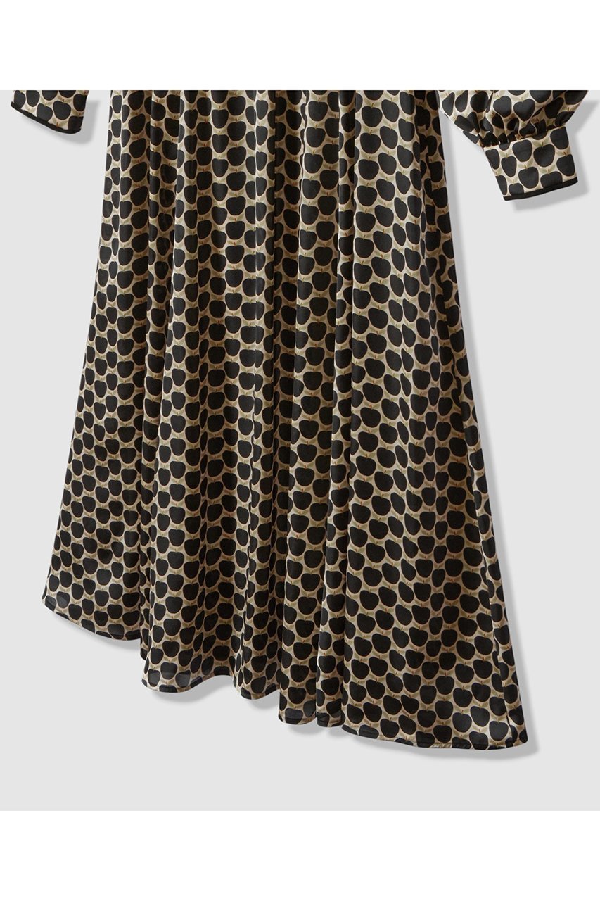 【アナイ/ANAYI】のメーレプリントラグランバイカラー ワンピース 人気、トレンドファッション・服の通販 founy(ファニー) 　ファッション　Fashion　レディースファッション　Fashion for Women　ワンピース　Dresses　チュニック　Tunic Tops & Dresses　イタリア　Italy　エレガント 上品　Elegant　カフス　Cuff Design　キャミソール　Camisole, Spaghetti Strap Top　サテン　Satin, Glossy Fabric　スタンド　Stand Collar, Upright Stand　チュニック　Tunic, Long Top　ドット　Polka Dot, Dot Pattern　フレア　Flare, Flared　プリント　Print, Printed Pattern　ペチコート　Petticoat, Underskirt　モダン　Modern, Contemporary　モチーフ　Motif, Design Theme　モノトーン　Monotone, Black and White　ロング　Long, Long-Length　other-6|ID: prp329100004907252 ipo3291000000036744428