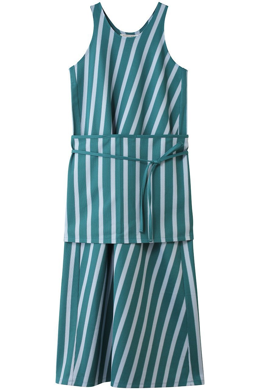 【マルティニーク/martinique】の【CURRENTAGE】ラッセルストライプタンクドレス インテリア・キッズ・メンズ・レディースファッション・服の通販 founy(ファニー) 　ファッション　Fashion　レディースファッション　Fashion for Women　ワンピース　Dresses　フォーマル・パーティードレス・結婚式用ドレス　Elegant & Casual Dresses　チュニック　Tunic Tops & Dresses　ストライプ　Stripe, Striped Pattern　チュニック　Tunic, Long Top　ドレス　Dress, One-Piece　ビスチェ　Bustier, Corset Top　ロング　Long, Long-Length　新作・新入荷　New Arrivals / New In　グリーン|ID: prp329100004907262 ipo3291000000036744712