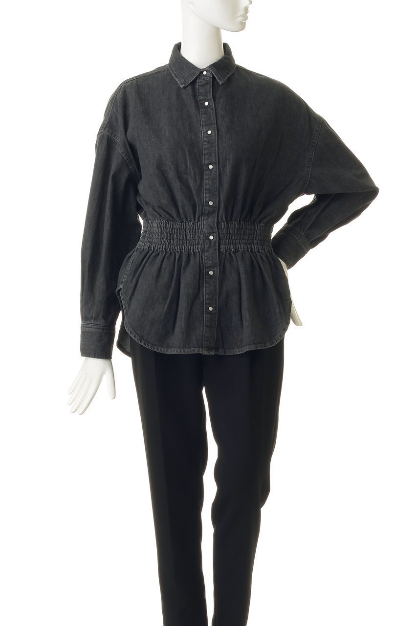 【サードマガジン/THIRD MAGAZINE】のウエストシャーリングデニムシャツ 人気、トレンドファッション・服の通販 founy(ファニー) 　ファッション　Fashion　レディースファッション　Fashion for Women　トップス・カットソー　Cut & Sew Tops　シャツ・ブラウス・オフィスカジュアル　Elegant Blouses & Button-Ups　おすすめ　Recommended / Our Picks　シャーリング　Shirring, Ruched　スリーブ　Sleeve, Long Sleeve / Short Sleeve　デニム　Denim, Jeans Material　ペプラム　Peplum, Flared Hem　ロング　Long, Long-Length　新作・新入荷　New Arrivals / New In　other-2|ID: prp329100004907263 ipo3291000000036744723