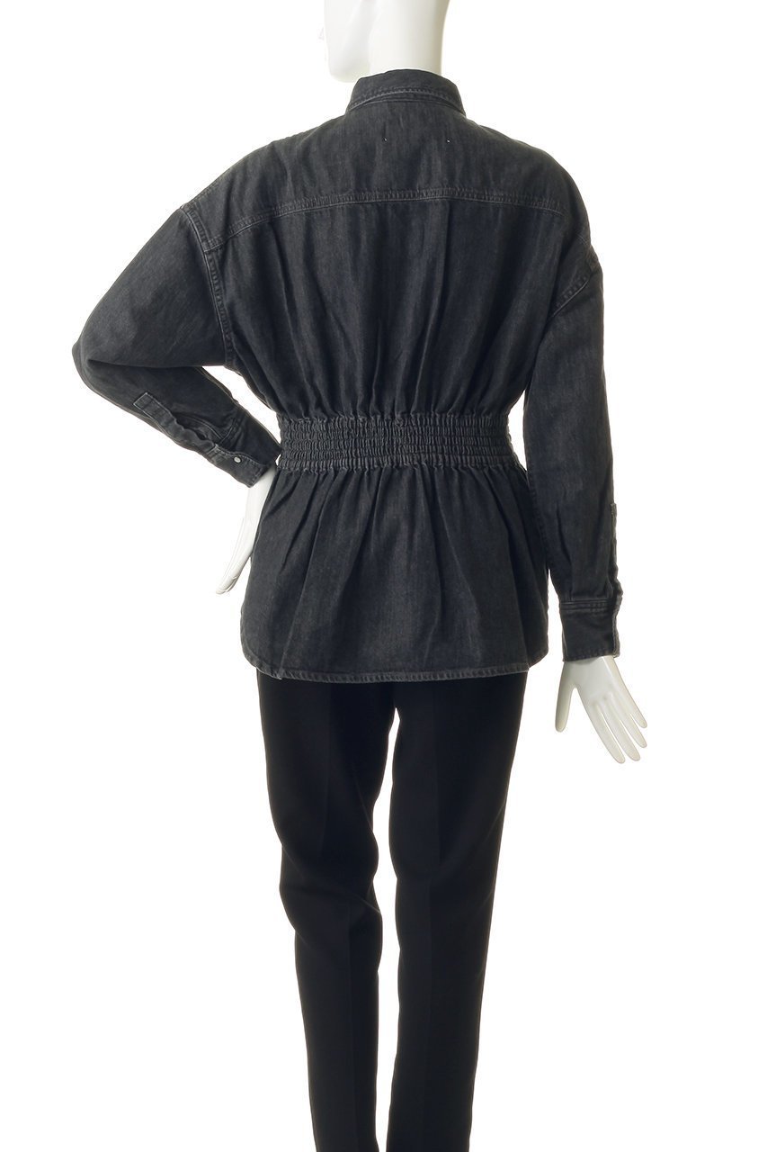 【サードマガジン/THIRD MAGAZINE】のウエストシャーリングデニムシャツ 人気、トレンドファッション・服の通販 founy(ファニー) 　ファッション　Fashion　レディースファッション　Fashion for Women　トップス・カットソー　Cut & Sew Tops　シャツ・ブラウス・オフィスカジュアル　Elegant Blouses & Button-Ups　おすすめ　Recommended / Our Picks　シャーリング　Shirring, Ruched　スリーブ　Sleeve, Long Sleeve / Short Sleeve　デニム　Denim, Jeans Material　ペプラム　Peplum, Flared Hem　ロング　Long, Long-Length　新作・新入荷　New Arrivals / New In　other-4|ID: prp329100004907263 ipo3291000000036744725