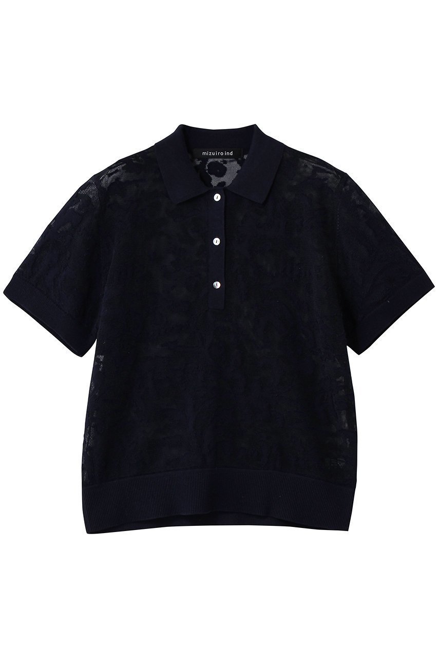 【ミズイロ インド/mizuiro ind】のmesh embroidery polo P/O プルオーバー インテリア・キッズ・メンズ・レディースファッション・服の通販 founy(ファニー) 　ファッション　Fashion　レディースファッション　Fashion for Women　トップス・カットソー　Cut & Sew Tops　シャツ・ブラウス・オフィスカジュアル　Elegant Blouses & Button-Ups　カジュアルプルオーバー・ニットトップス　Pullovers & Knit Tops / Casual Pullovers　エンブロイダリー　Embroidery Design　ショート　Short, Short Length　シンプル　Simple, Minimal　スラックス　Slacks, Dress Pants　スリーブ　Sleeve, Long Sleeve / Short Sleeve　デニム　Denim, Jeans Material　メッシュ　Mesh, Net Fabric　新作・新入荷　New Arrivals / New In　navy|ID: prp329100004907264 ipo3291000000036744730