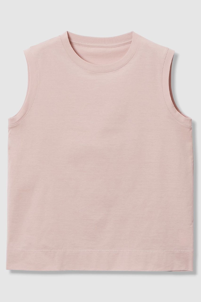 【アナイ/ANAYI】のコットン天竺ノースリレギュラー プルオーバー インテリア・キッズ・メンズ・レディースファッション・服の通販 founy(ファニー) 　ファッション　Fashion　レディースファッション　Fashion for Women　トップス・カットソー　Cut & Sew Tops　キャミソール&ノースリーブ　Camisoles & Sleeveless Tops　シャツ・ブラウス・オフィスカジュアル　Elegant Blouses & Button-Ups　ロングTシャツ・Tシャツ　Longline T-Shirts & Tees　カジュアルプルオーバー・ニットトップス　Pullovers & Knit Tops / Casual Pullovers　カットソー・ベーシックTシャツ　Cut-and-Sewn Tops / Stretch Tees & Basics　イタリア　Italy　キャミソール　Camisole, Spaghetti Strap Top　巾着　Drawstring Bag, Kinchaku　シンプル　Simple, Minimal　ジャケット　Jacket, Outerwear　タンク　Tank Top, Sleeveless Top　ドレープ　Drape, Draping Fabric　ノースリーブ　Sleeveless, No-Sleeve　バランス　Balance, Style Balance　ベーシック　Basic, Essential　リゾート　Resort, Vacation Style　夏　Summer　ピンク|ID: prp329100004907280 ipo3291000000036744880