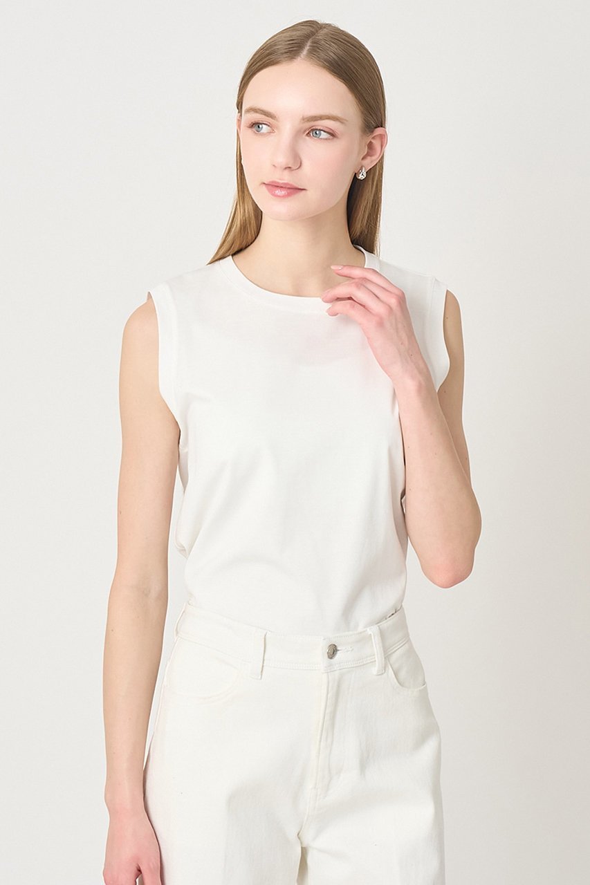 【アナイ/ANAYI】のコットン天竺ノースリレギュラー プルオーバー 人気、トレンドファッション・服の通販 founy(ファニー) 　ファッション　Fashion　レディースファッション　Fashion for Women　トップス・カットソー　Cut & Sew Tops　キャミソール&ノースリーブ　Camisoles & Sleeveless Tops　シャツ・ブラウス・オフィスカジュアル　Elegant Blouses & Button-Ups　ロングTシャツ・Tシャツ　Longline T-Shirts & Tees　カジュアルプルオーバー・ニットトップス　Pullovers & Knit Tops / Casual Pullovers　カットソー・ベーシックTシャツ　Cut-and-Sewn Tops / Stretch Tees & Basics　イタリア　Italy　キャミソール　Camisole, Spaghetti Strap Top　巾着　Drawstring Bag, Kinchaku　シンプル　Simple, Minimal　ジャケット　Jacket, Outerwear　タンク　Tank Top, Sleeveless Top　ドレープ　Drape, Draping Fabric　ノースリーブ　Sleeveless, No-Sleeve　バランス　Balance, Style Balance　ベーシック　Basic, Essential　リゾート　Resort, Vacation Style　夏　Summer　other-4|ID: prp329100004907280 ipo3291000000036744884