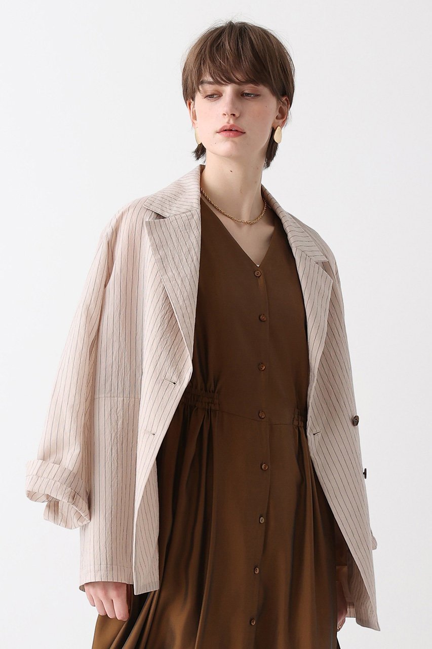 【アルアバイル/allureville】のシアーストライプジャケット 人気、トレンドファッション・服の通販 founy(ファニー) 　ファッション　Fashion　レディースファッション　Fashion for Women　アウター　Coat / Outerwear Collection　レディースジャケット・軽アウター　Jackets　ジャケット　Jacket, Outerwear　ダブル　Double, Double-Breasted　ノースリーブ　Sleeveless, No-Sleeve　バランス　Balance, Style Balance　夏　Summer　新作・新入荷　New Arrivals / New In　other-3|ID: prp329100004907281 ipo3291000000036744892